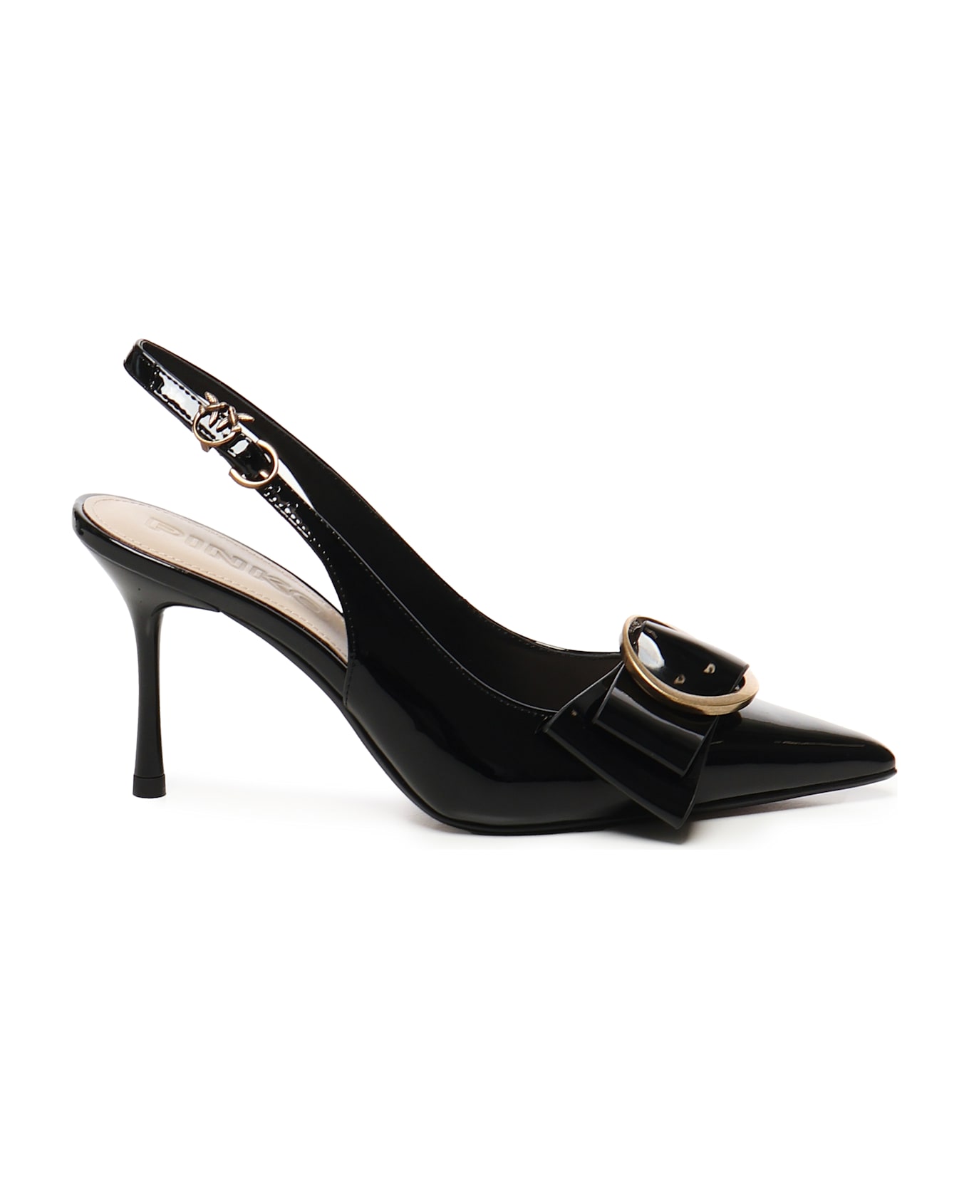 Pinko Elsa Patent Leather Slingback - Black