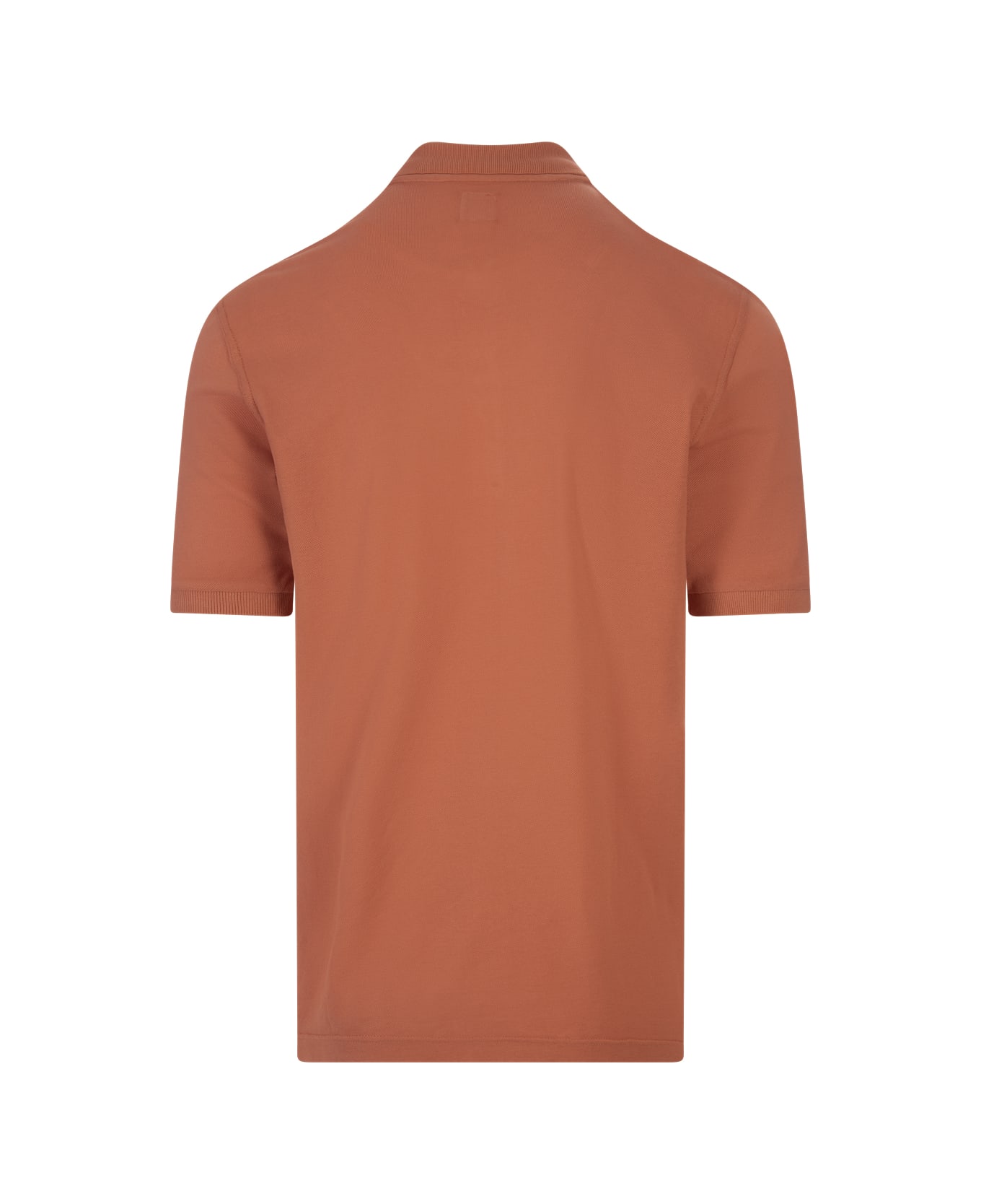 Fedeli Burnt Land Light Cotton Piquet Polo Shirt - Orange
