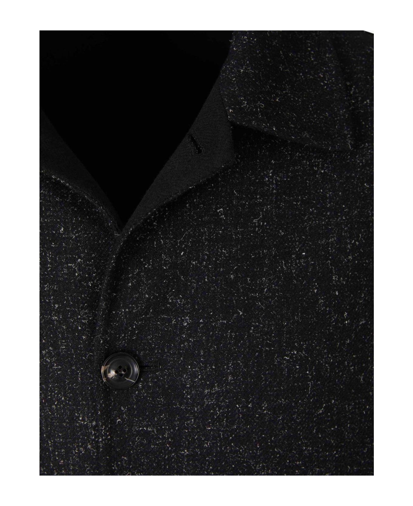 Lardini Single-breasted Knitted Coat - BLACK コート