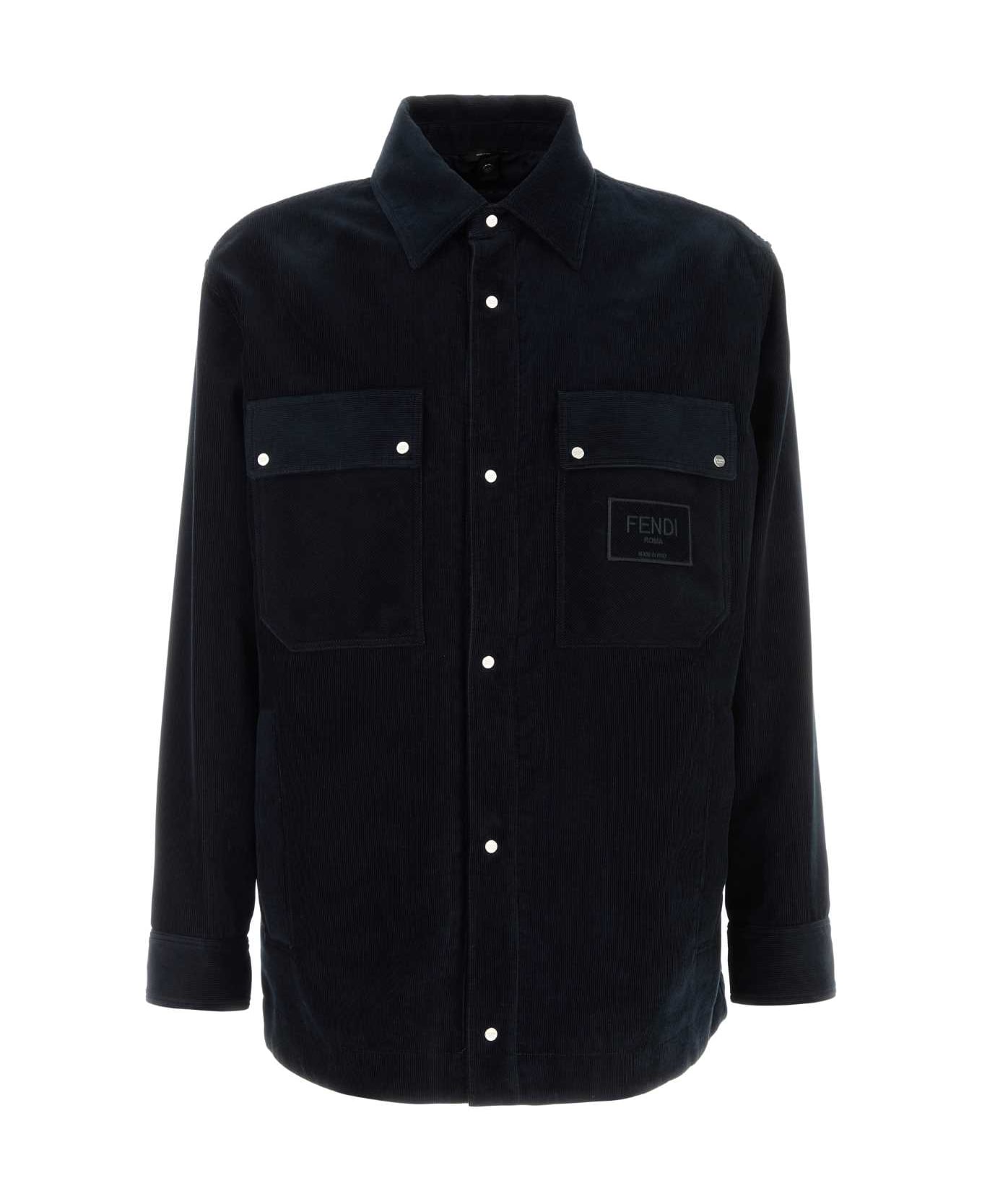 Fendi Navy Blue Corduroy Jacket - NAVY