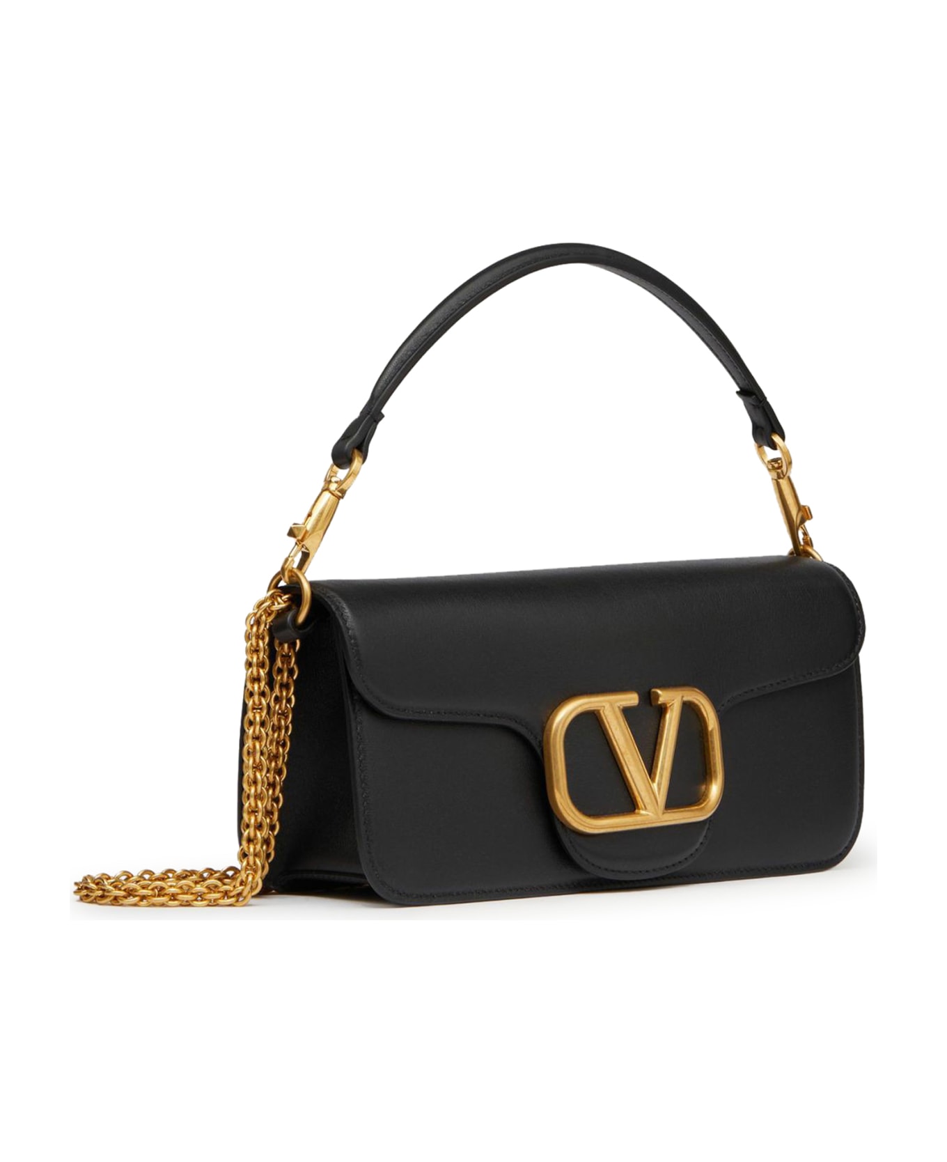 Valentino Garavani Locò Calfskin Shoulder Bag - No Black