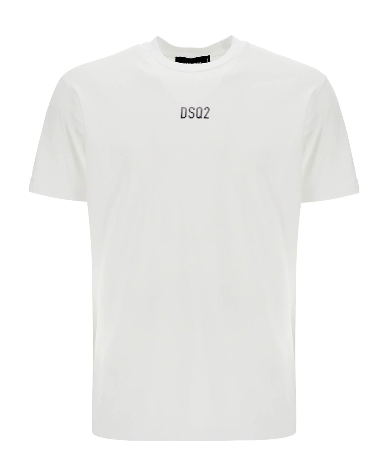 Dsquared2 White Cotton T-shirt With Embroidered Logo - WHITE (White)