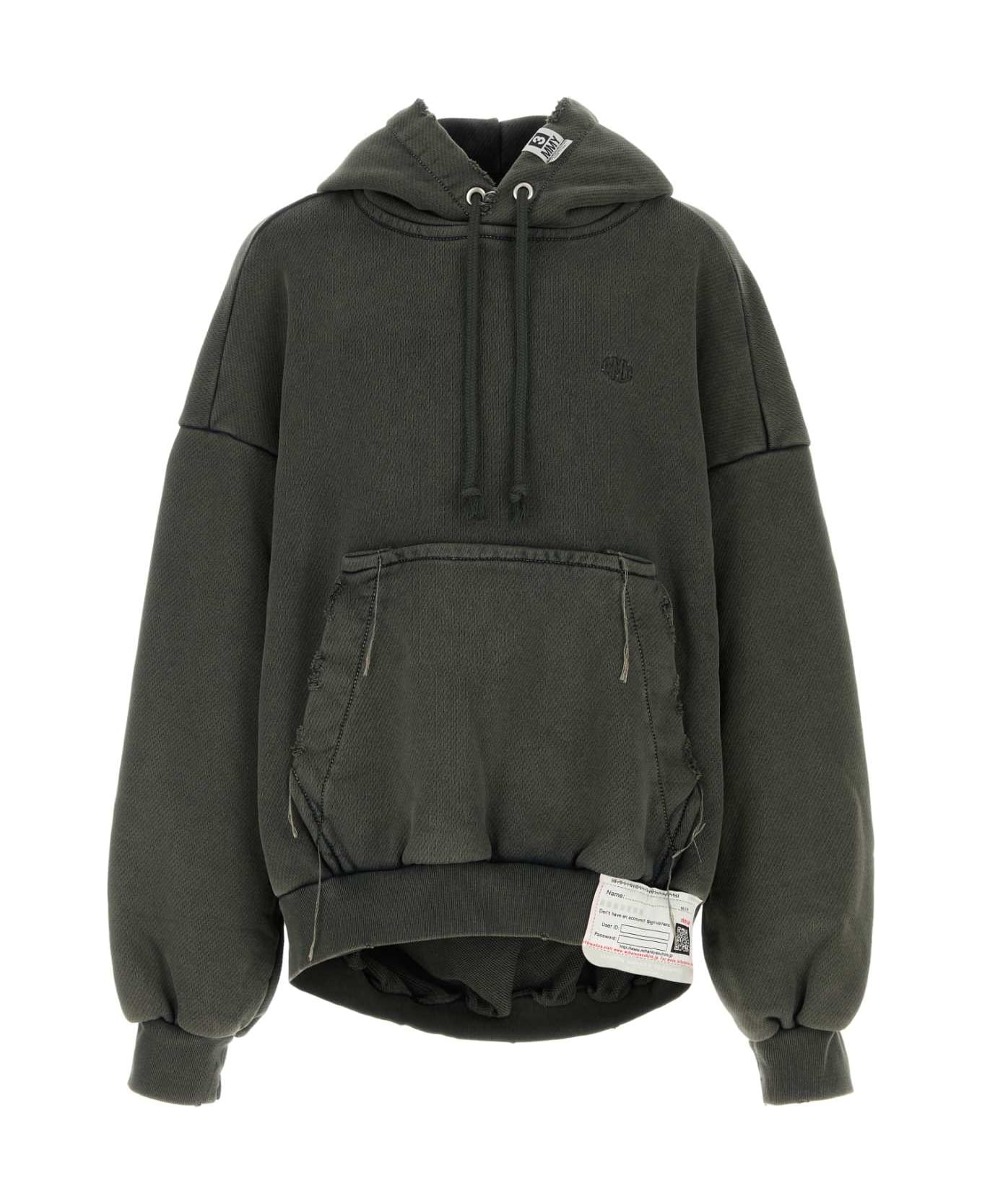 Mihara Yasuhiro Charcoal Cotton Oversize Sweatshirt - BLACK