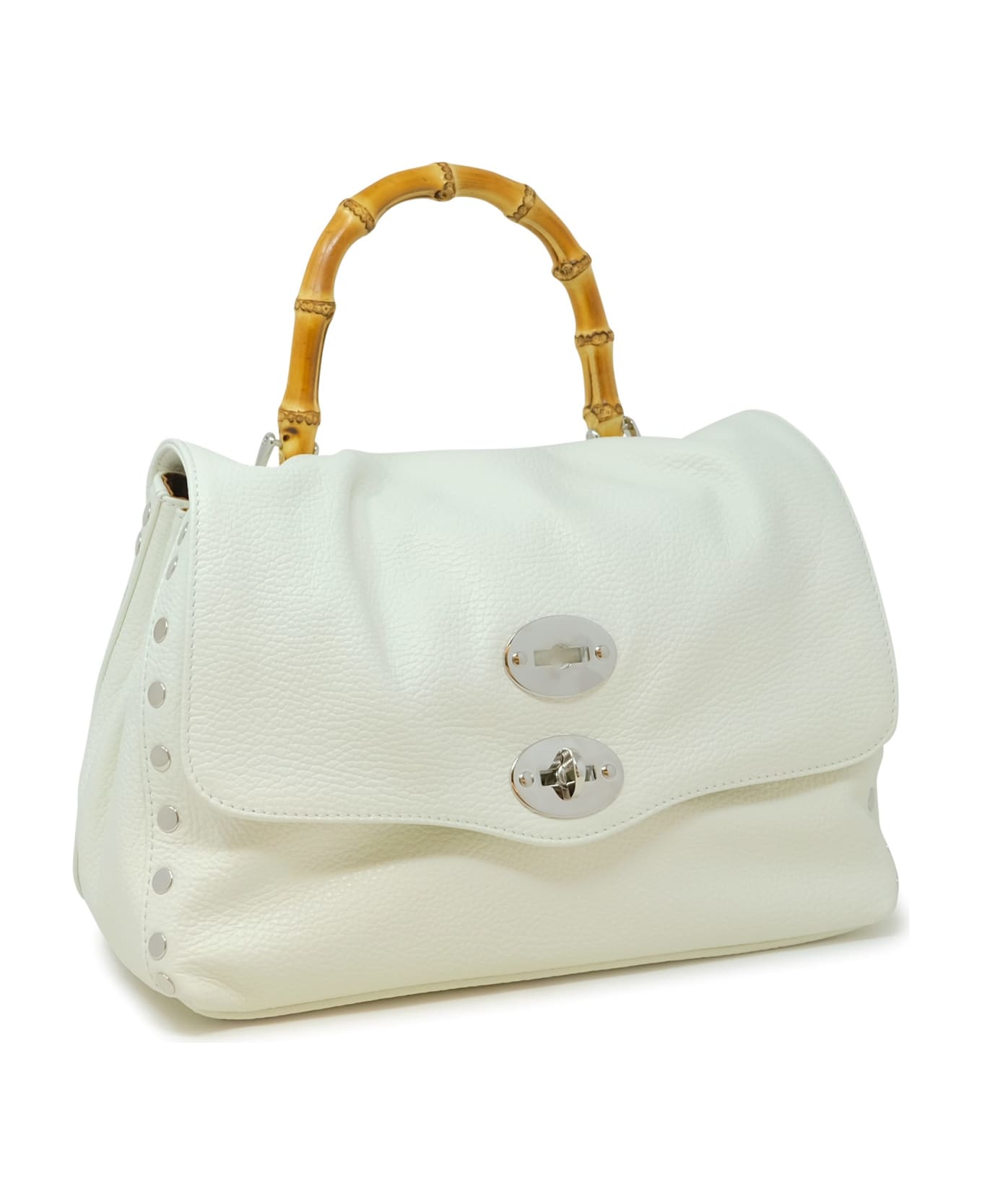 Zanellato 068010-0950000-z1190 White Postina Daily S Bamboo Leather Handbag - WHITE トートバッグ