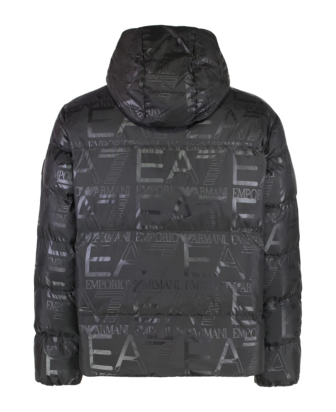 EA7 Hooded Full-zip Down Jacket - black