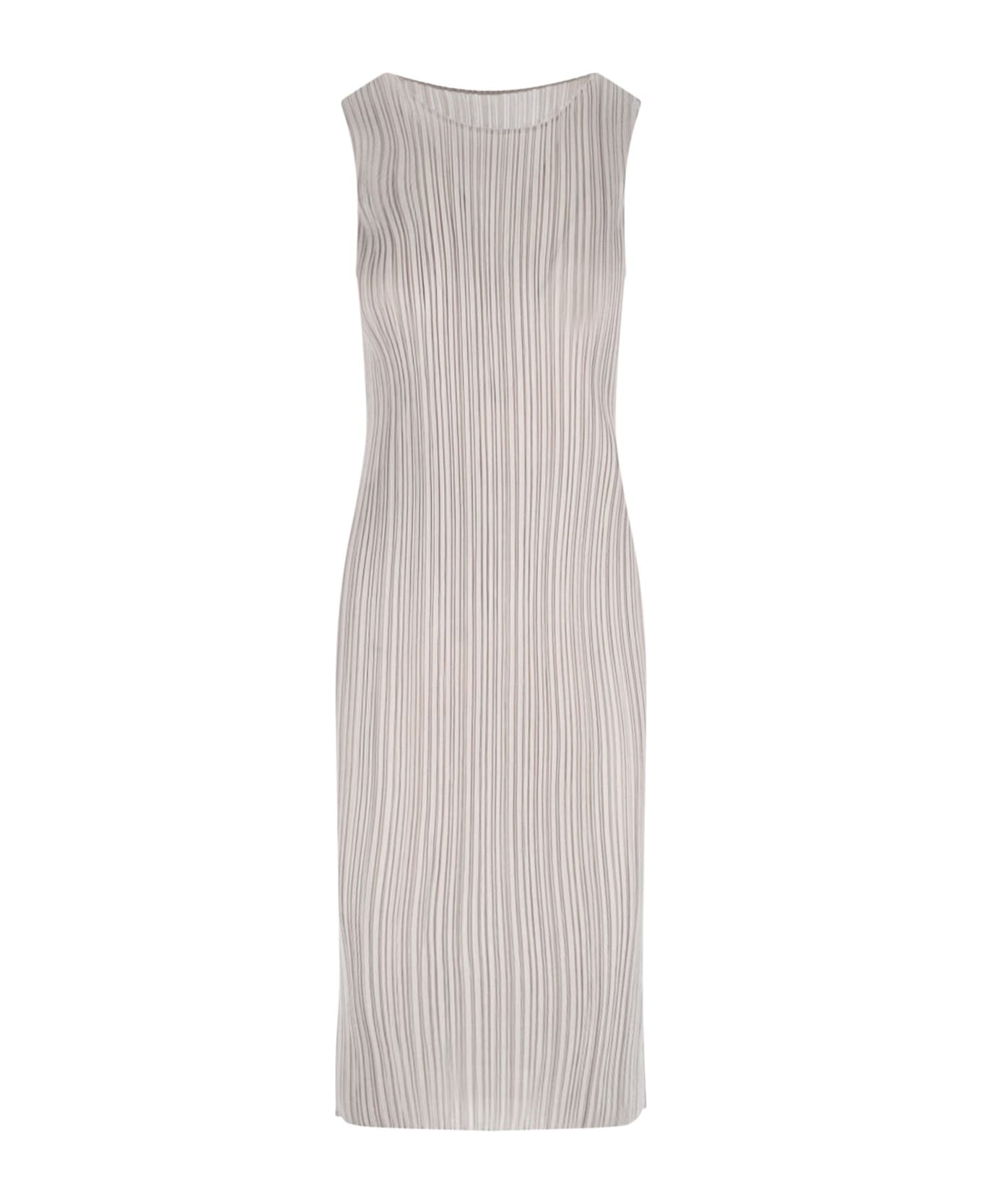 Pleats Please Issey Miyake Pleated Midi Dress - Beige