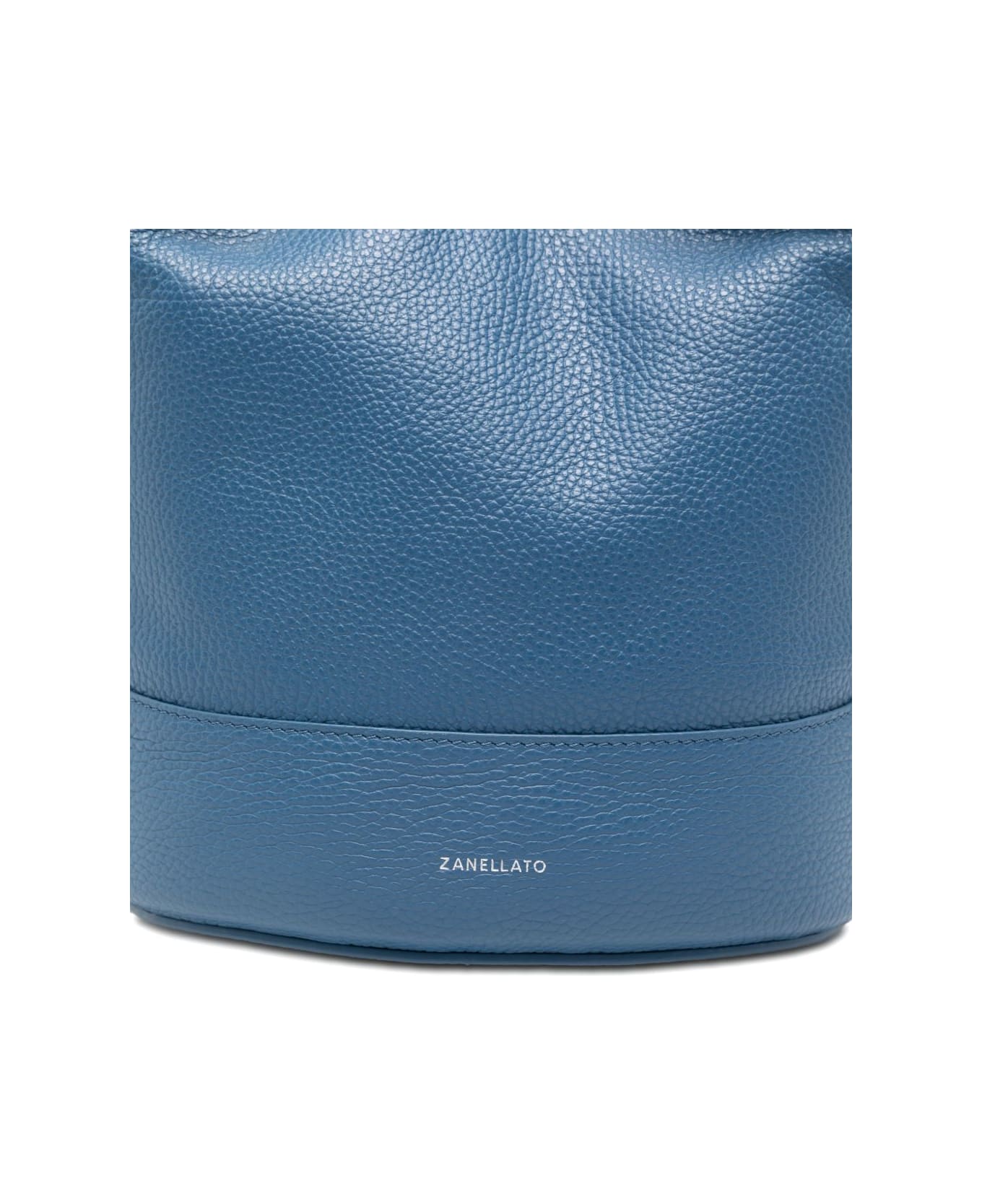 Zanellato Monda' Daily Small Leather Bucket Bag - Clear Blue