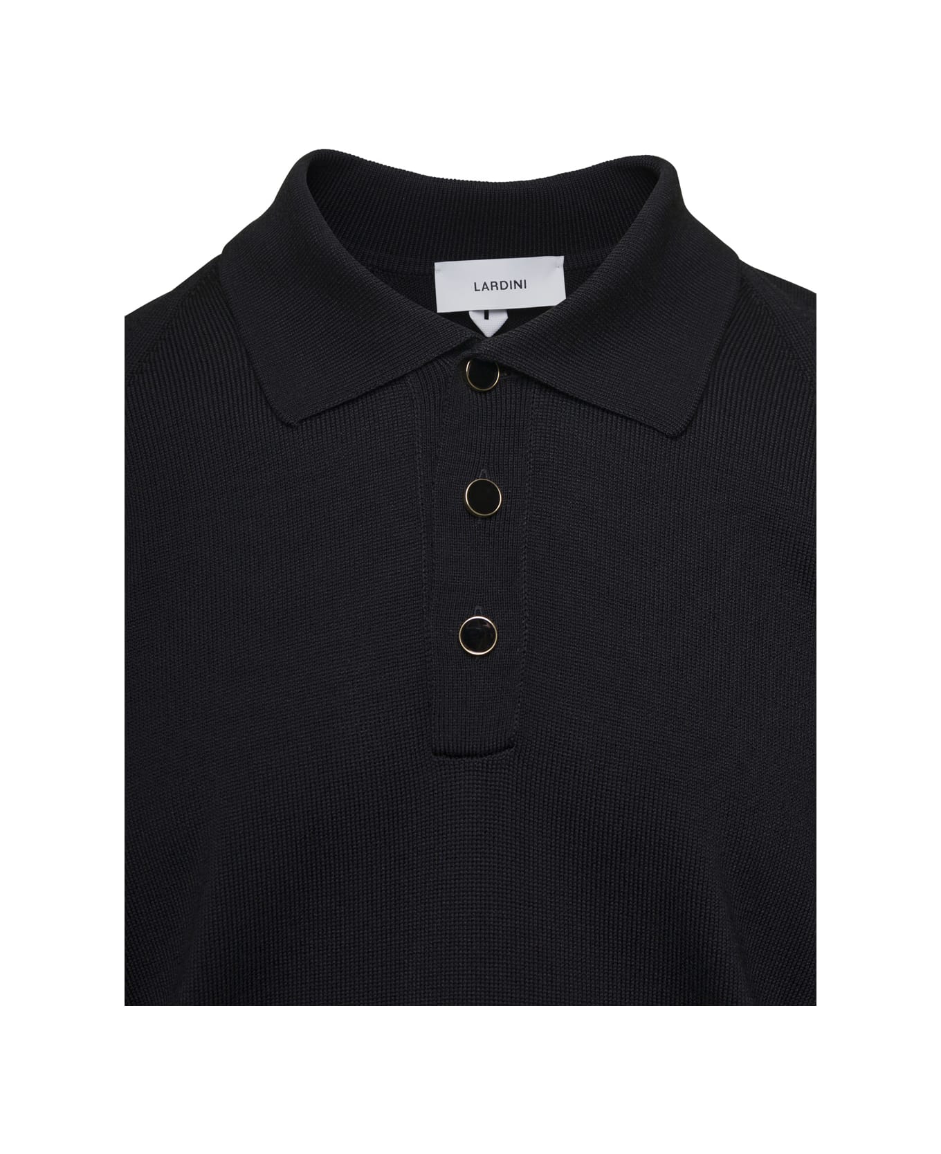 Lardini Black Polo T-shirt In Cotton Blend Man - Black