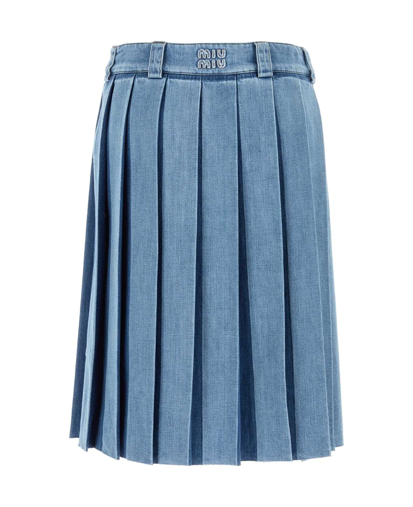 Miu Miu Denim Skirt - CELESTE