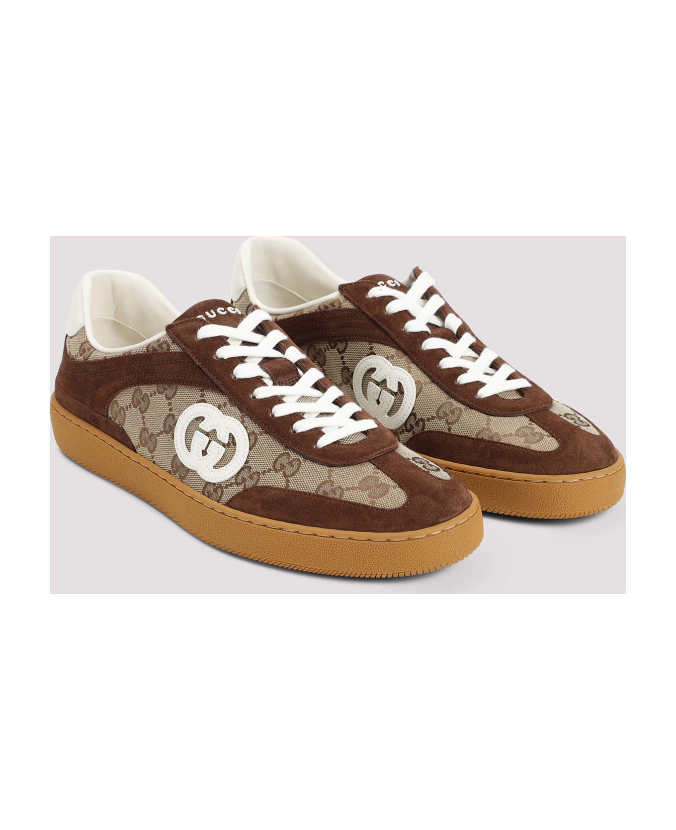 Gucci Gg Fabric And Suede Sneakers - GGSUPREME