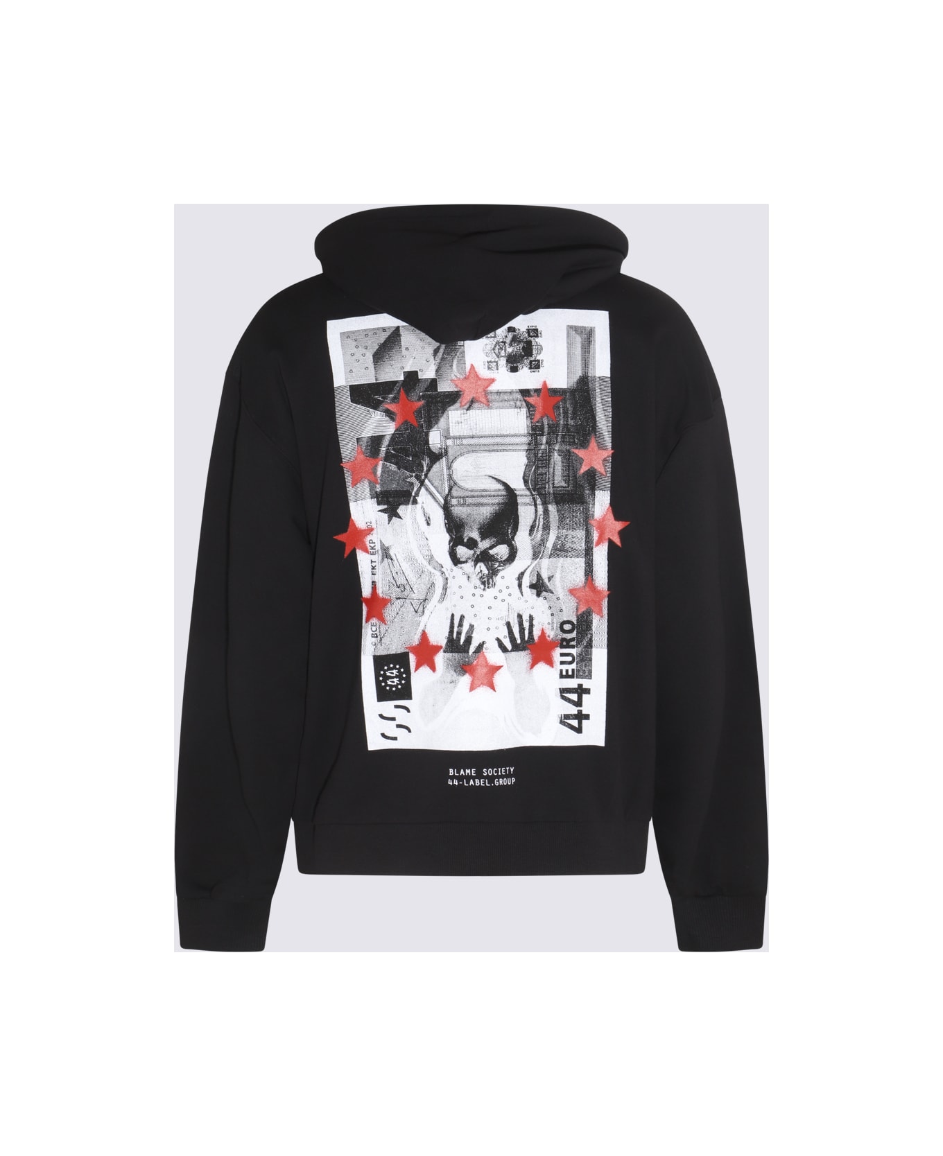 44 Label Group Black, White And Red Cotton Sweatshirt - Black