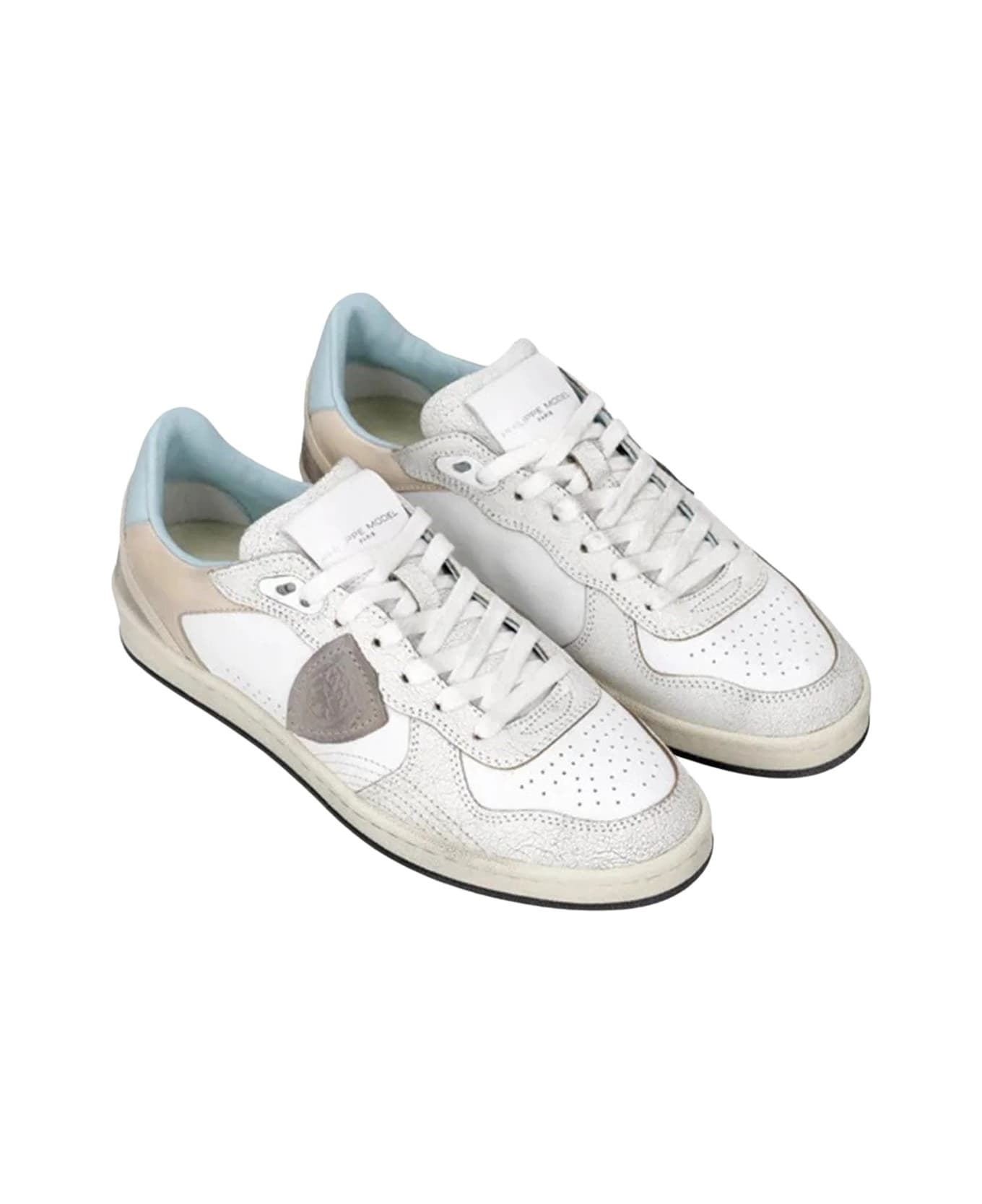 Philippe Model Veau Crackle Blanc Ciel - WHITE/BLUE