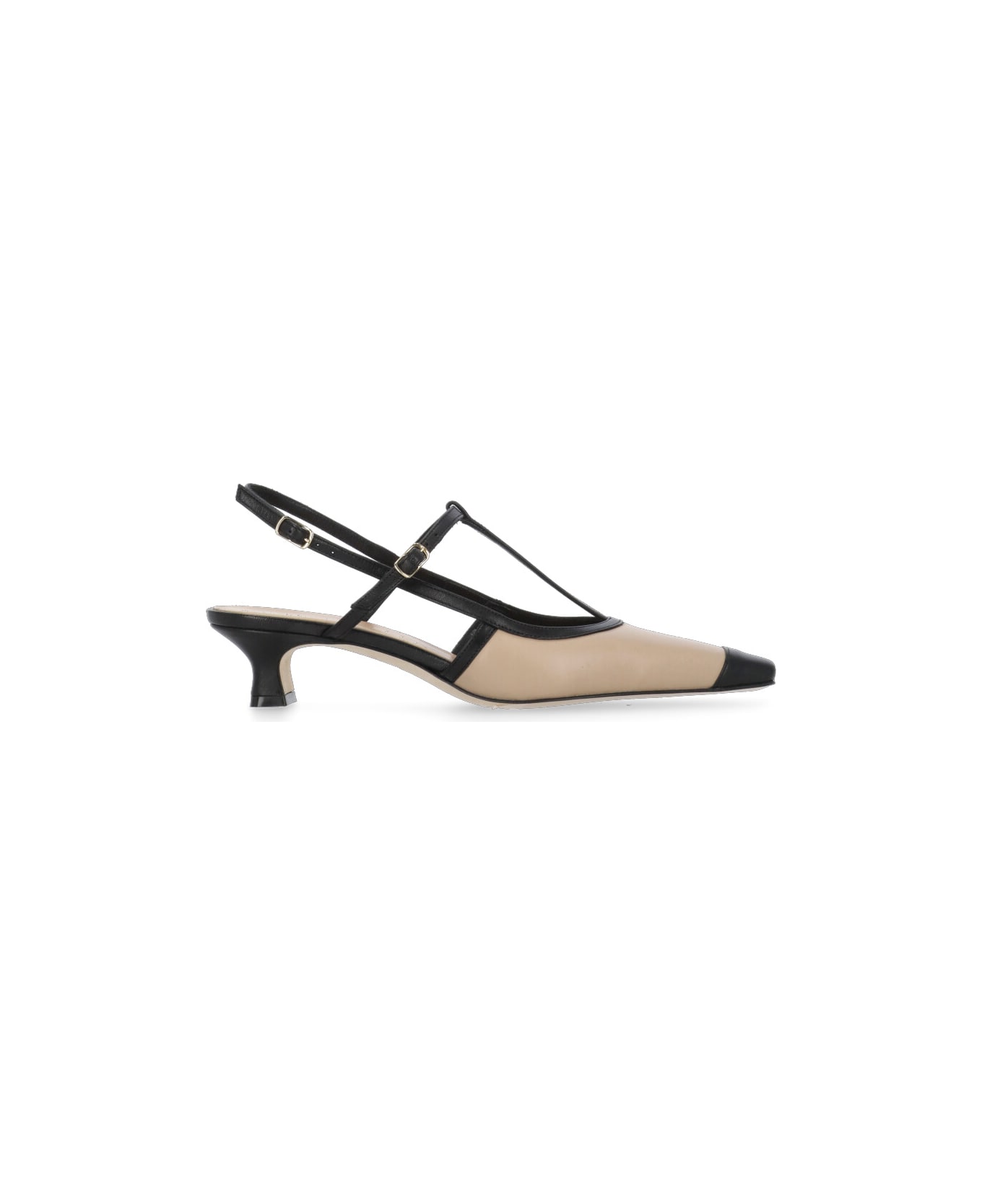 The Seller Leather Heeled Shoe - Beige