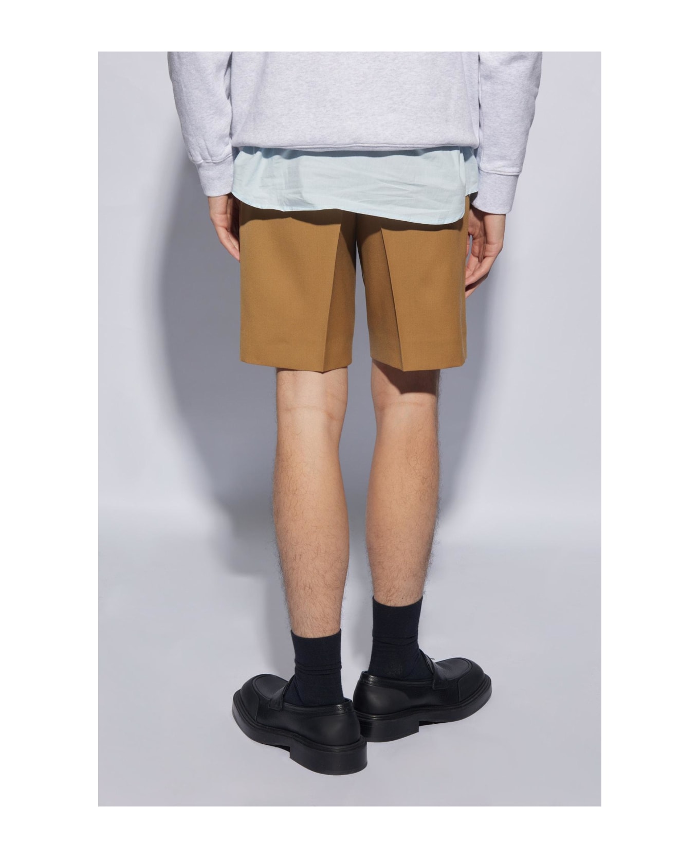 Lanvin Pleat-front Shorts - BROWN