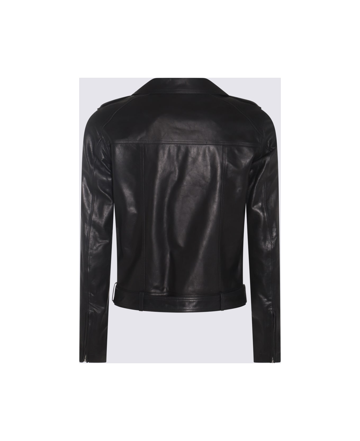 Rick Owens Black Leather Jacket - Black