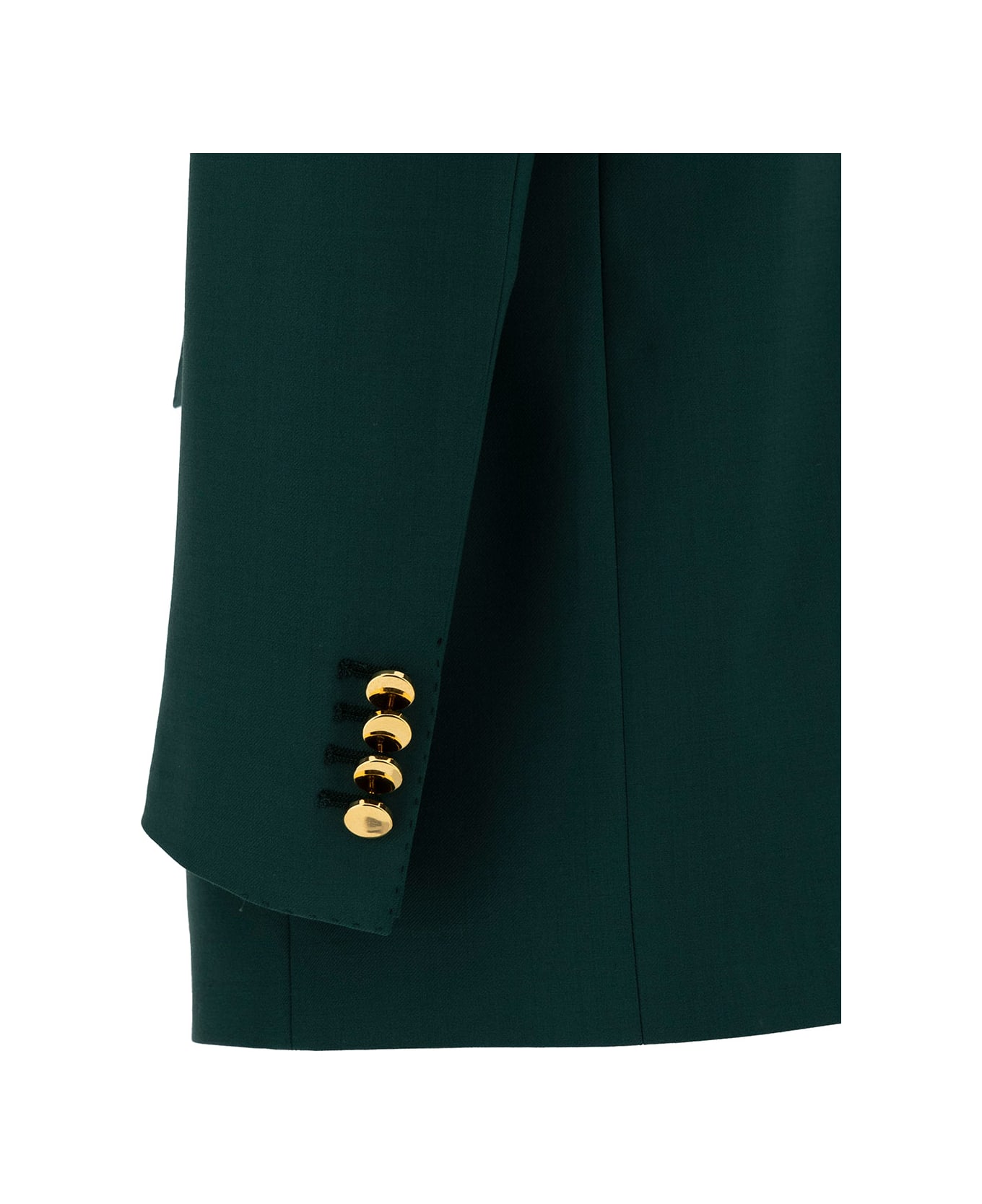 Tagliatore 'jasmine' Green Double-breasted Jacket With Golden Buttons In Stretch Wool Blend Woman - Green コート