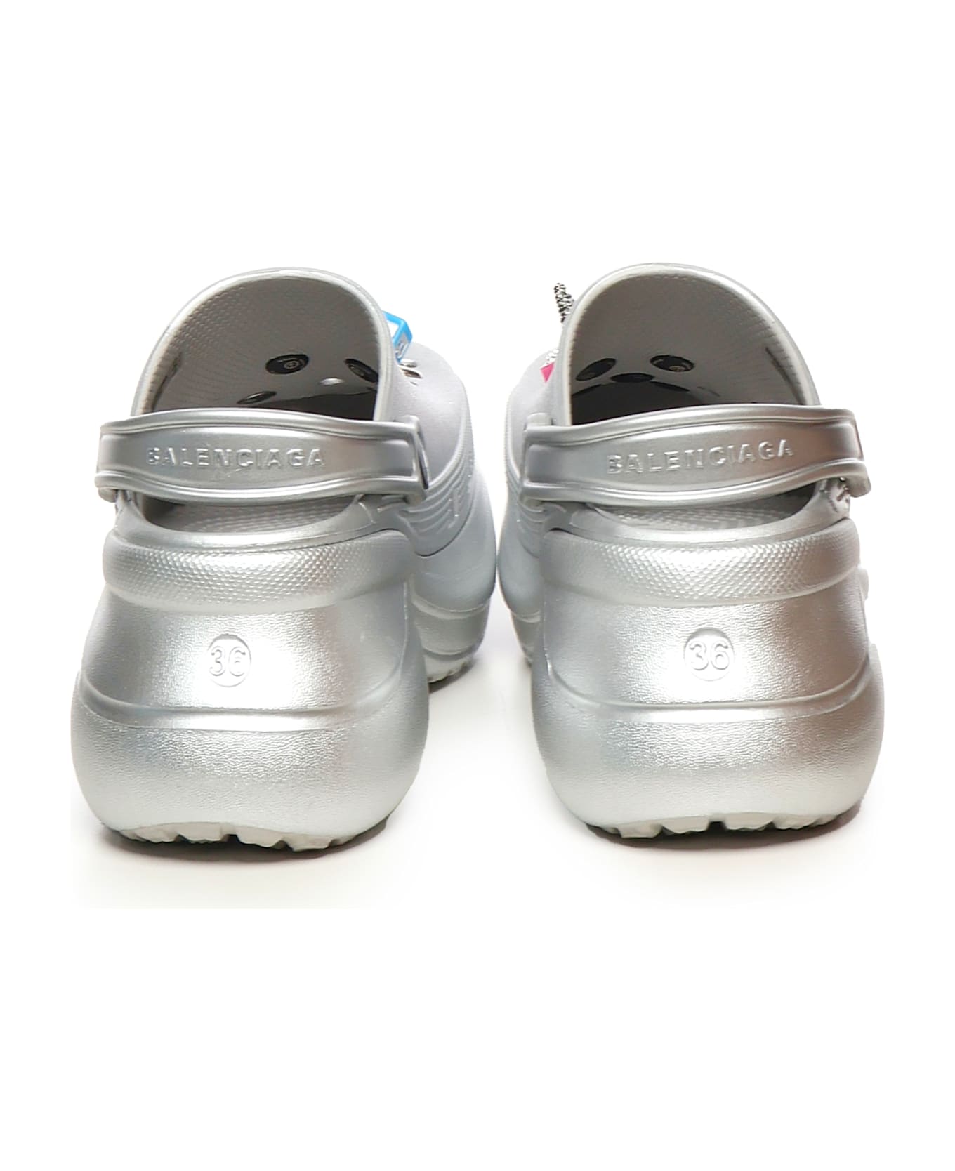 Balenciaga Crocs Jibbitz Clogs - Silver