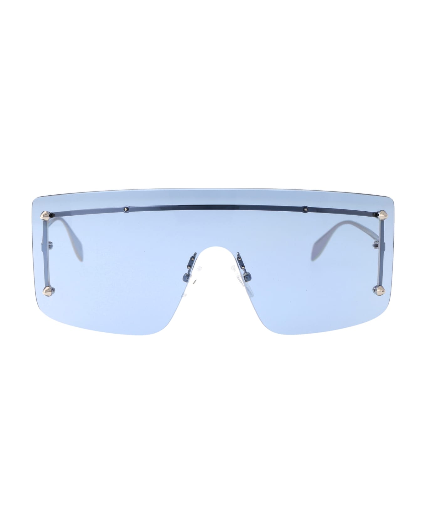 Alexander McQueen Eyewear Am0412s Sunglasses - 004 SILVER SILVER LIGHT BLUE