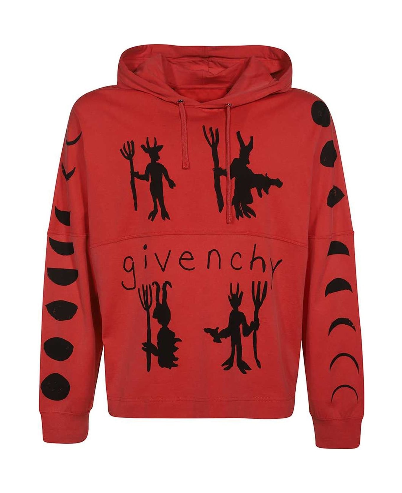 Givenchy Cotton Hooded Sweatshirt - Red フリース
