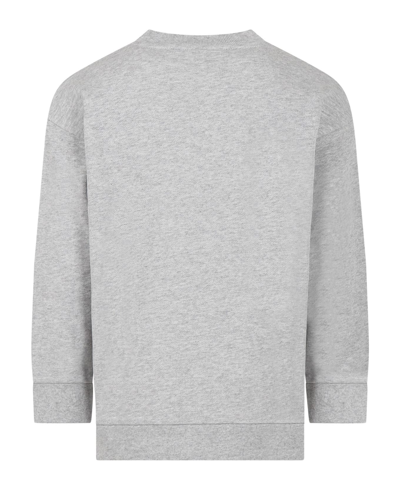 Fendi MONOGRAMMED Grey Sweatshirt For Kids With Logo - GREY