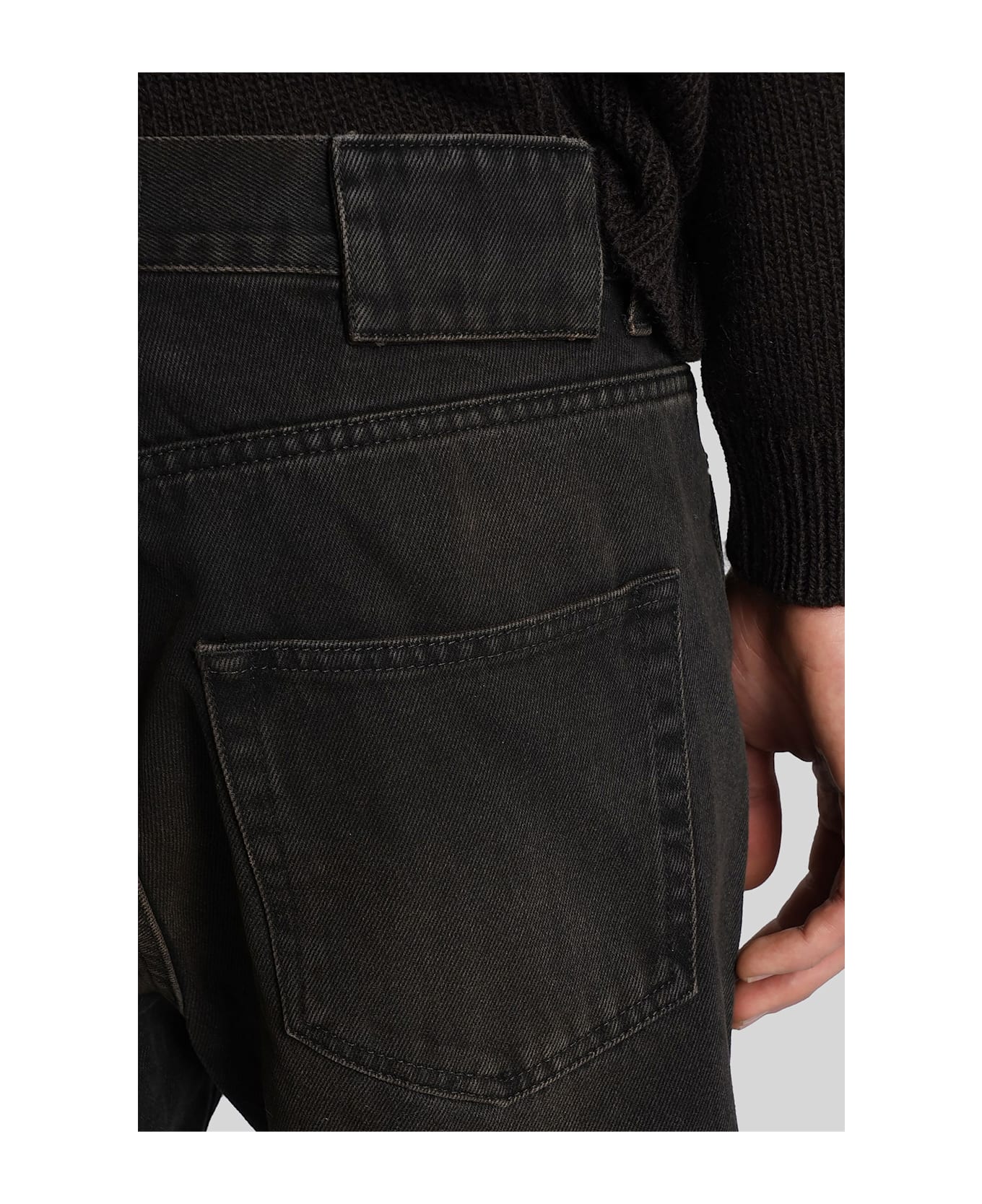 Paura Mercurio Jeans In Black Denim - black