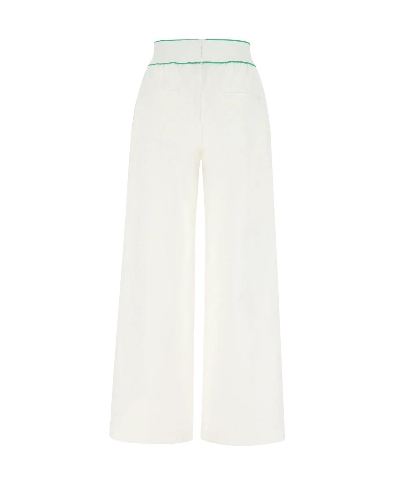 Bottega Veneta White Cotton Wide-leg Pant - WHITE