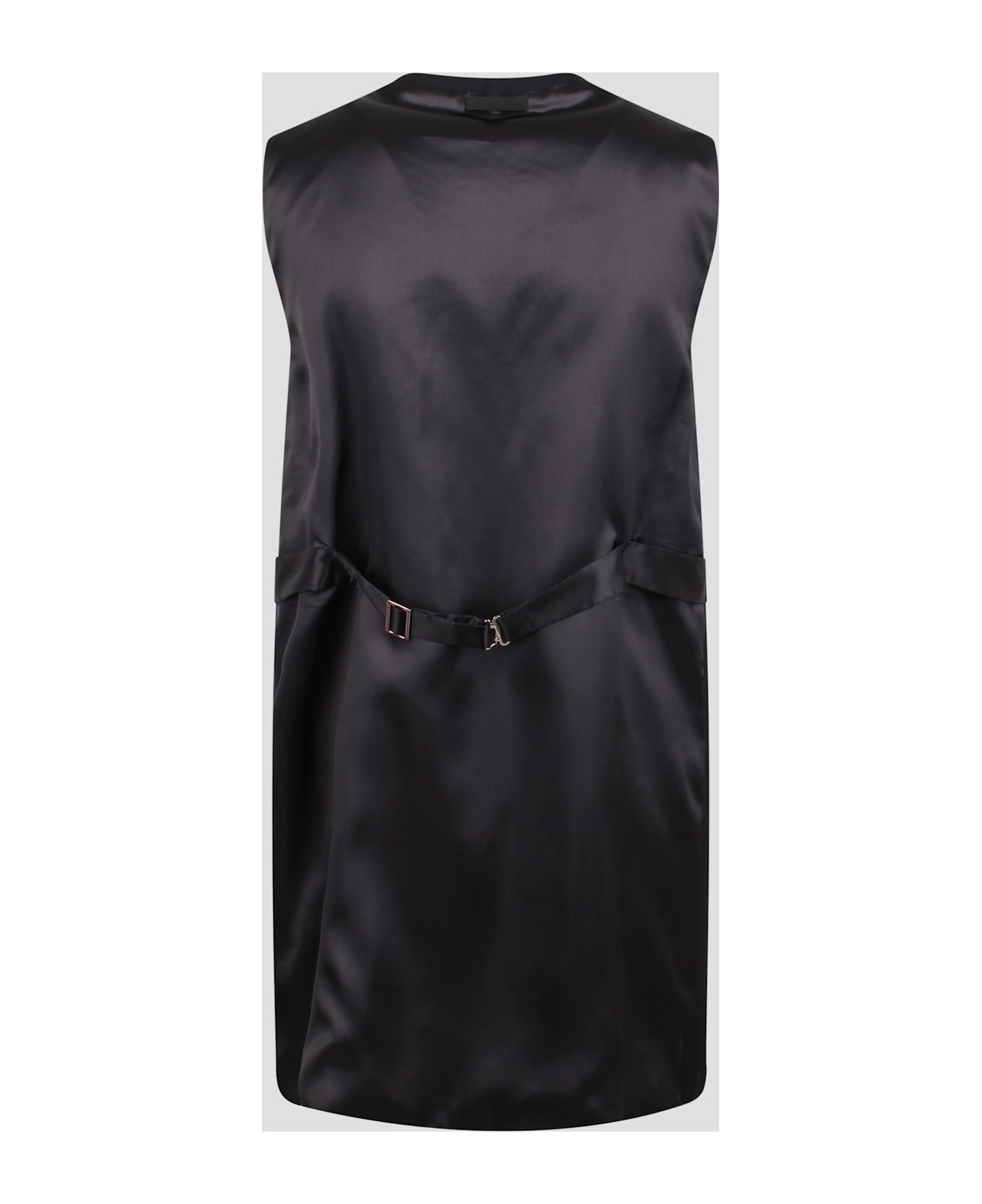 Prada Single-breasted Vest Dress In Navy Blue Wool