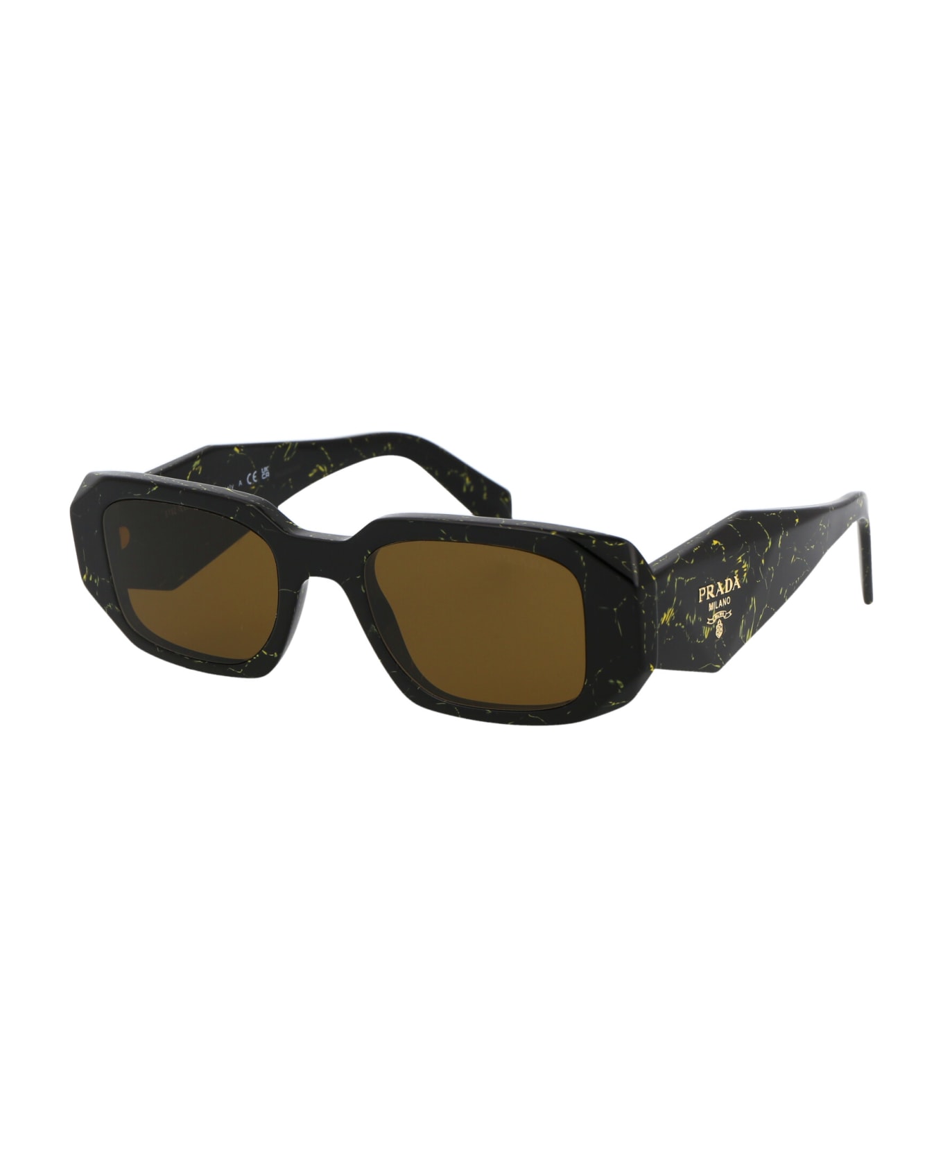 Prada Eyewear 0pr 17ws Sunglasses - 19D01T Black/Yellow Marble