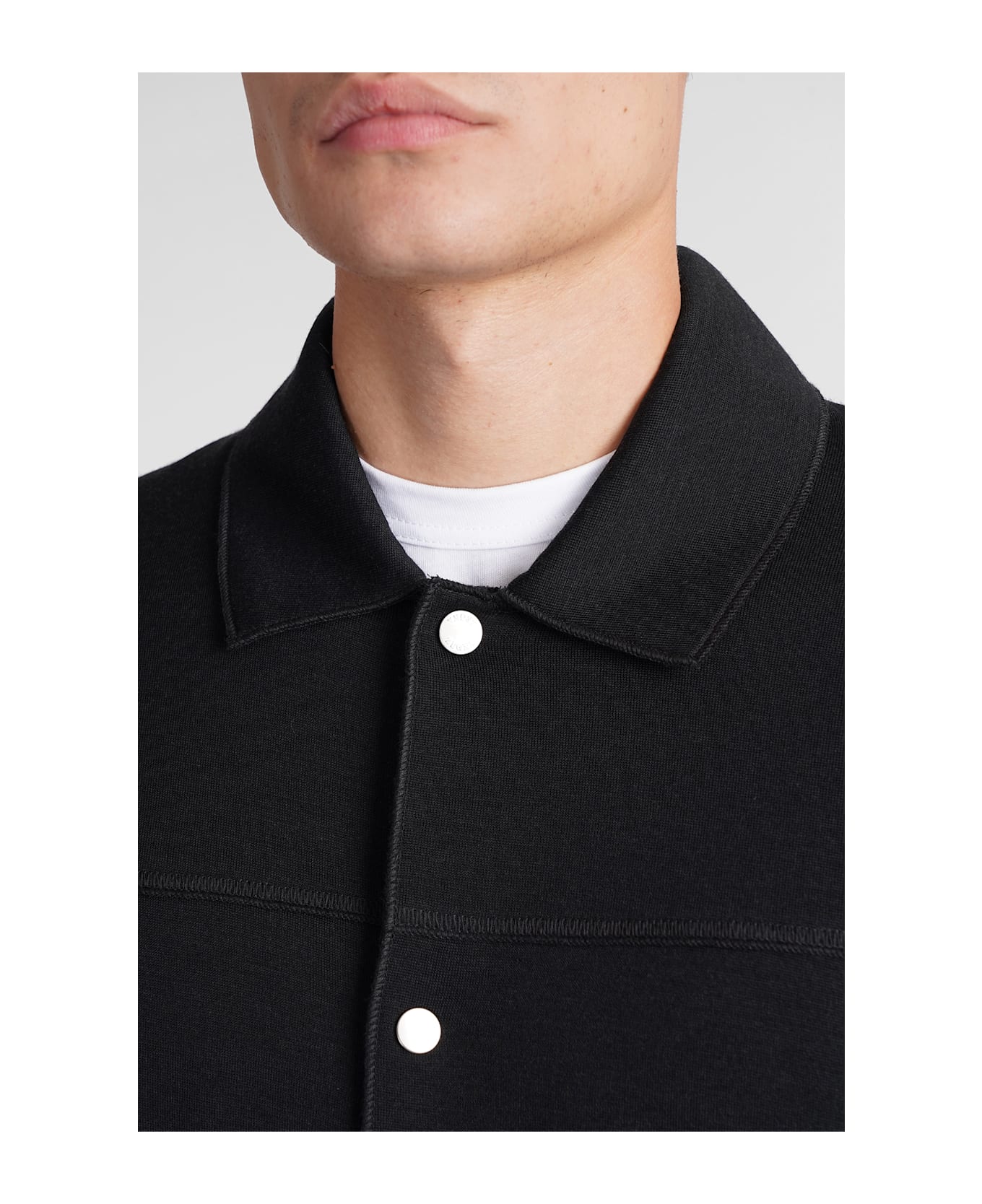 Zegna Casual Jacket In Black Wool - black