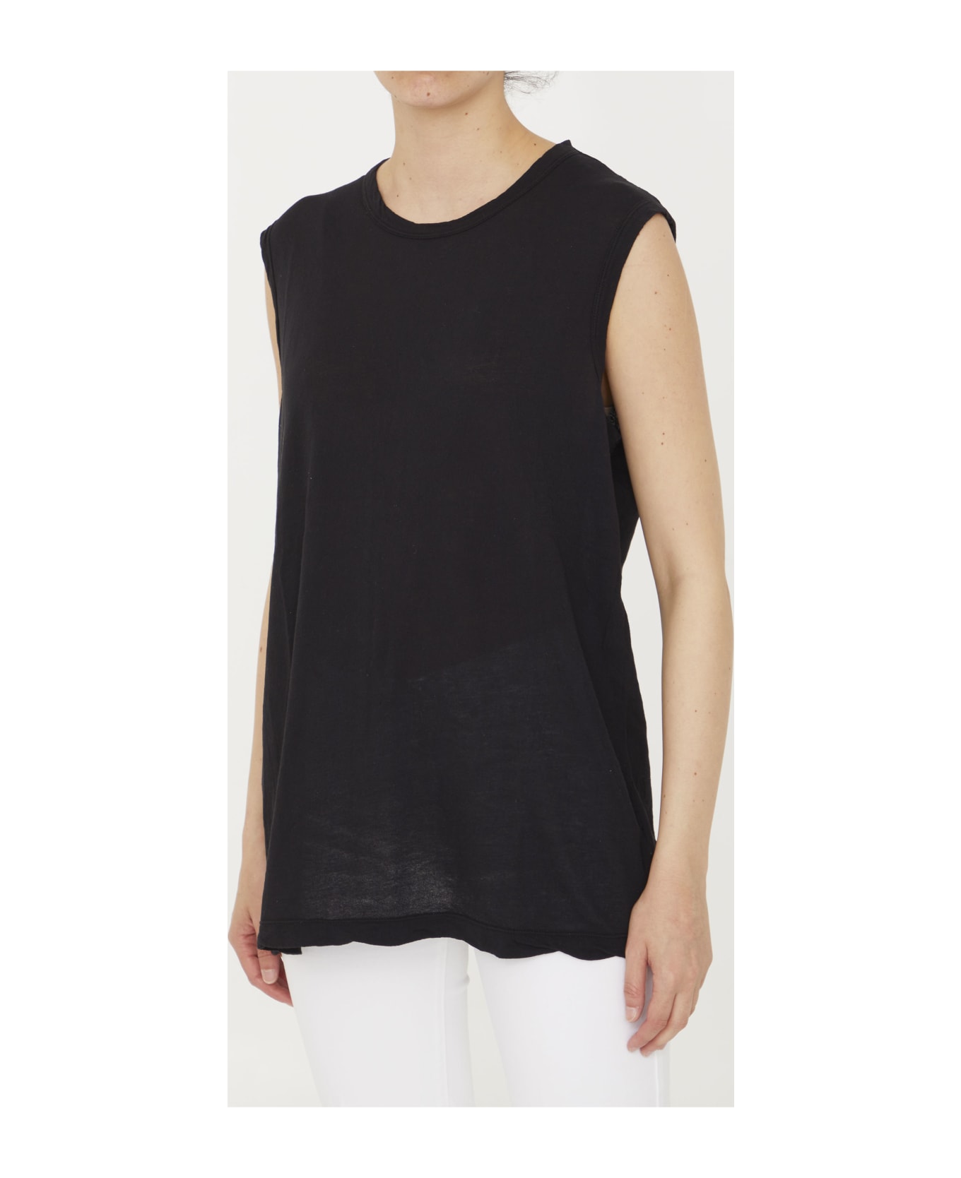 James Perse Cotton Sleeveless T-shirt - BLACK タンクトップ