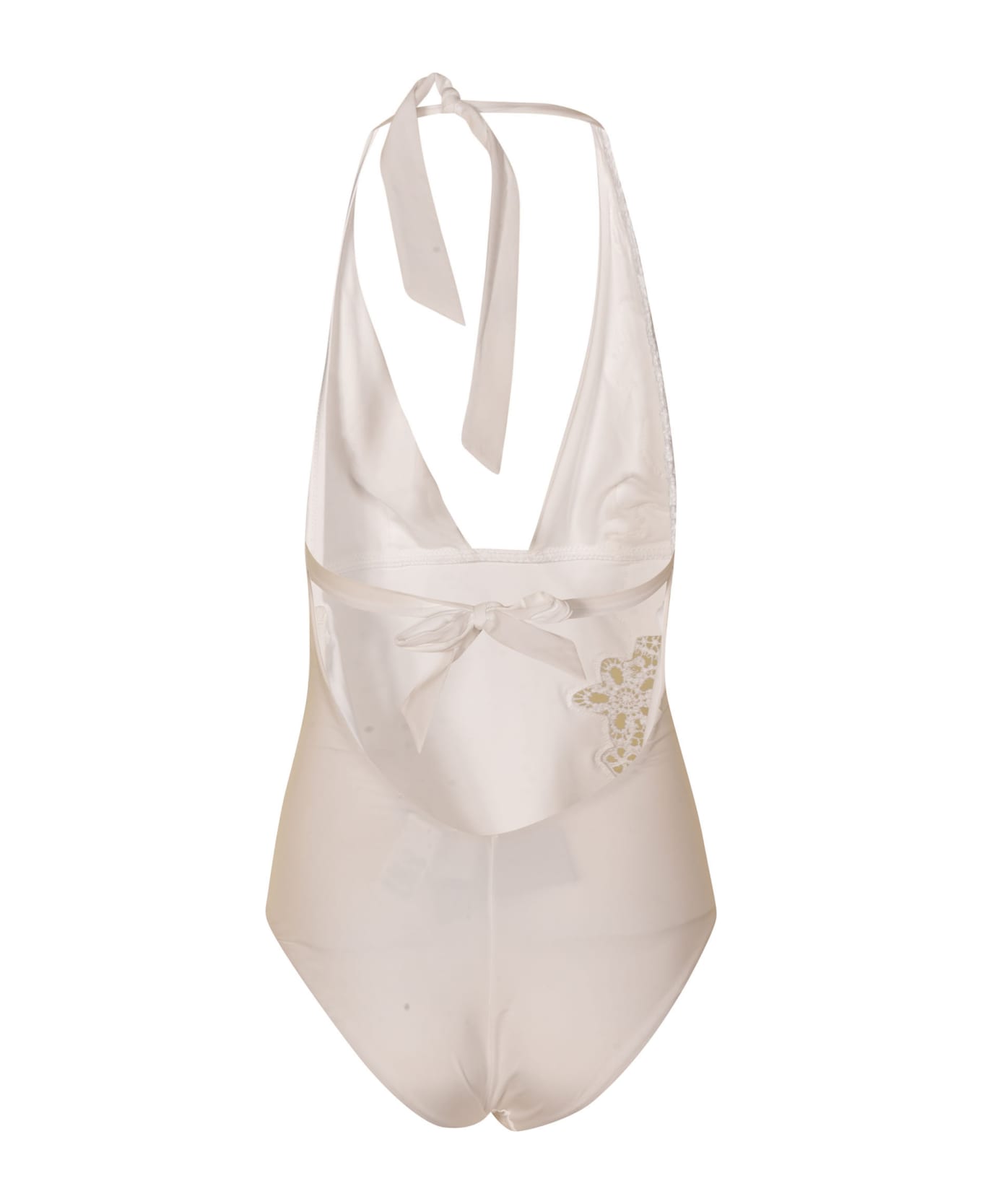 Ermanno Scervino Floral Perforated Swimsuit - White 水着