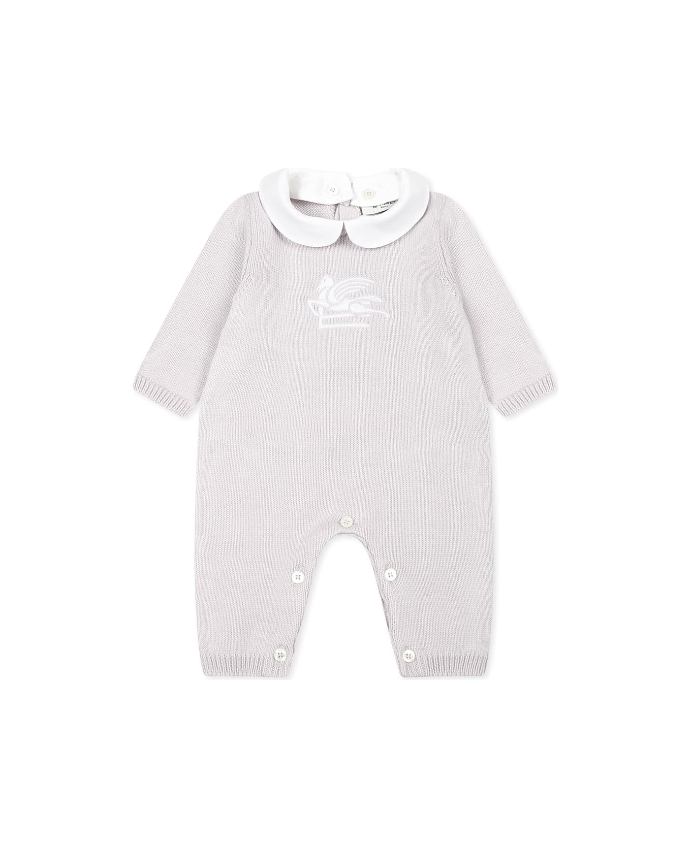 Etro Grey Babygrow Set For Babykids With Pegaso - Grey