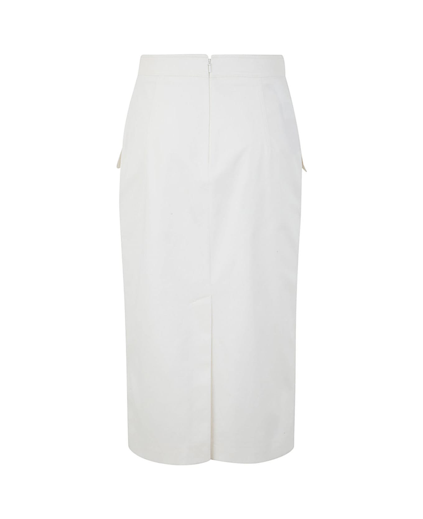 Alberta Ferretti Stretch Gabardine Skirt - White スカート