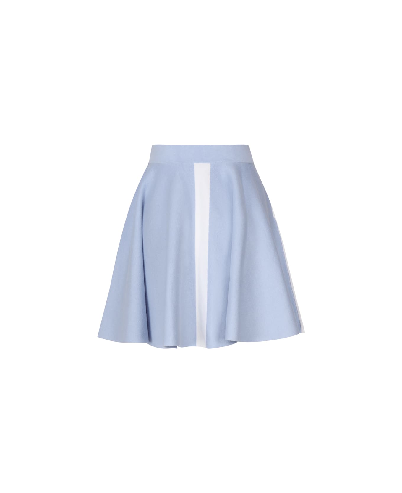 J.W. Anderson Flared Mini Skirt With Embroidery - Light blue, white