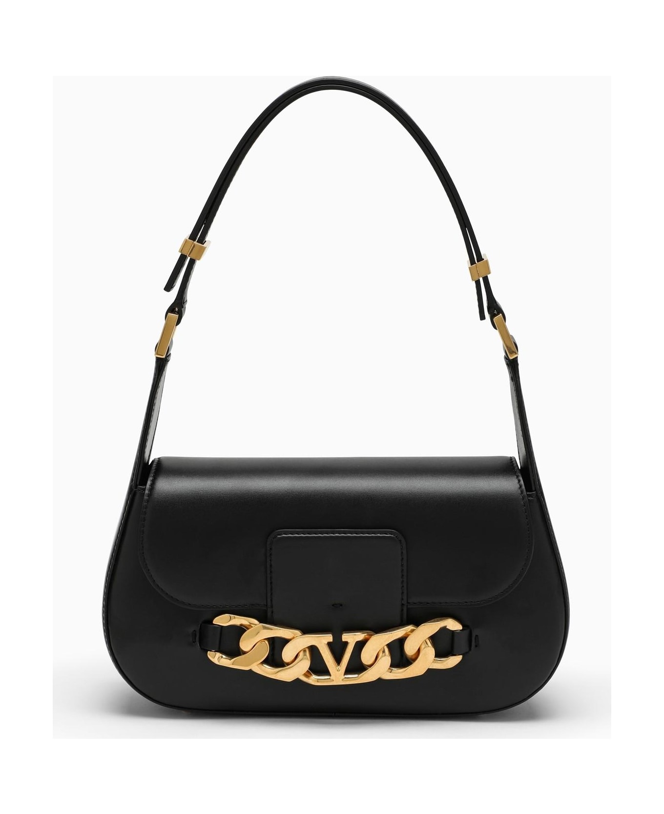 Valentino Garavani Black Vlogo Chain Shoulder Bag - Nero トートバッグ
