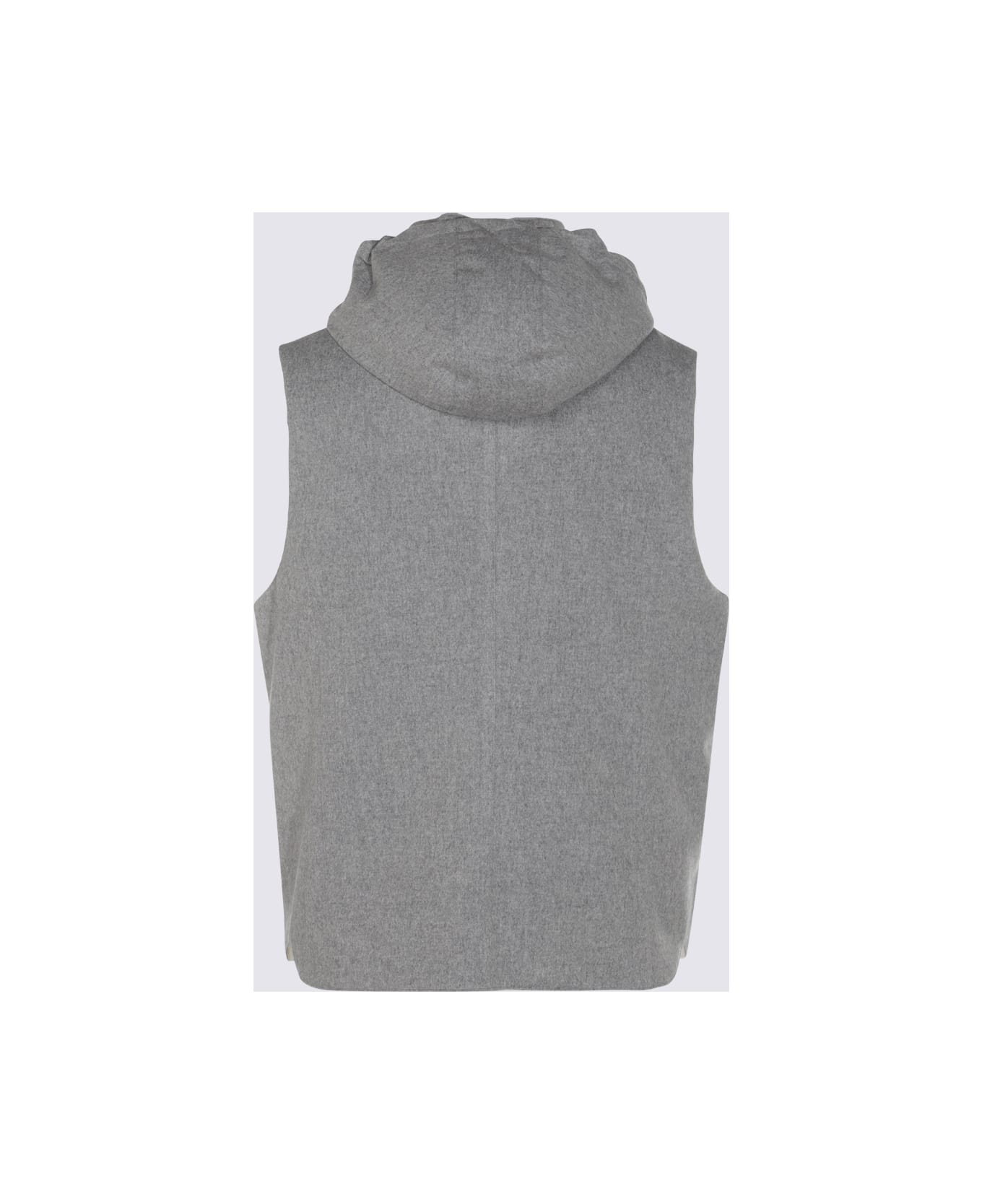 Brunello Cucinelli Grey Wool Down Jacket - Gray