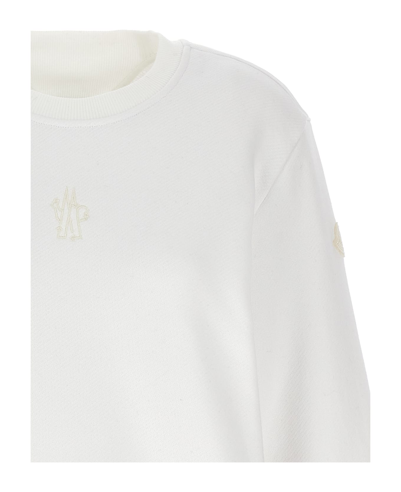 Moncler Logo Embroidery Sweatshirt - White フリース