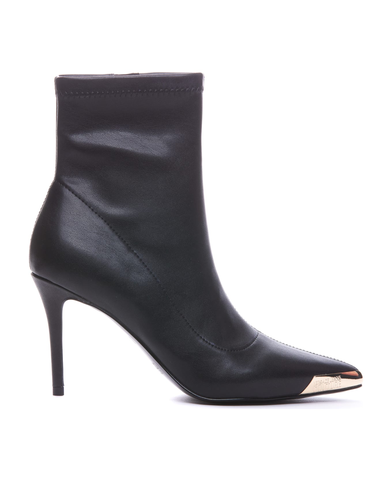 Versace Jeans Couture Logo On Toe Pump Ankle Boots - Black