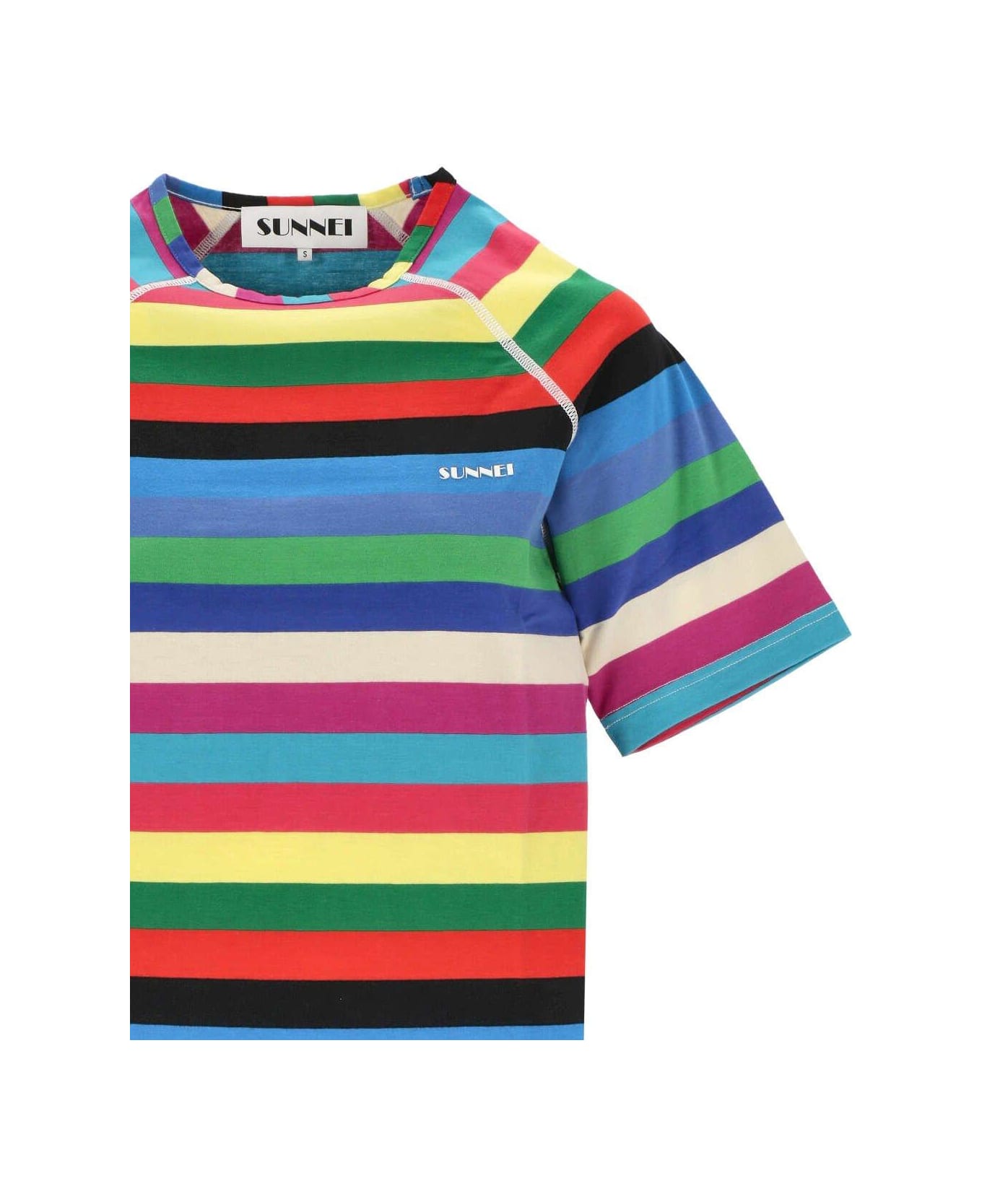Sunnei Logo Printed Striped T-shirt - Multicolor