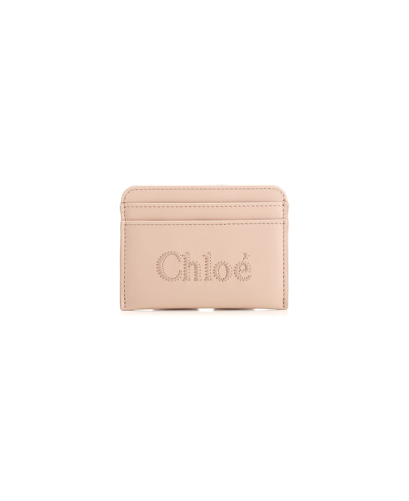 Chloé Leather Card Case - Powder