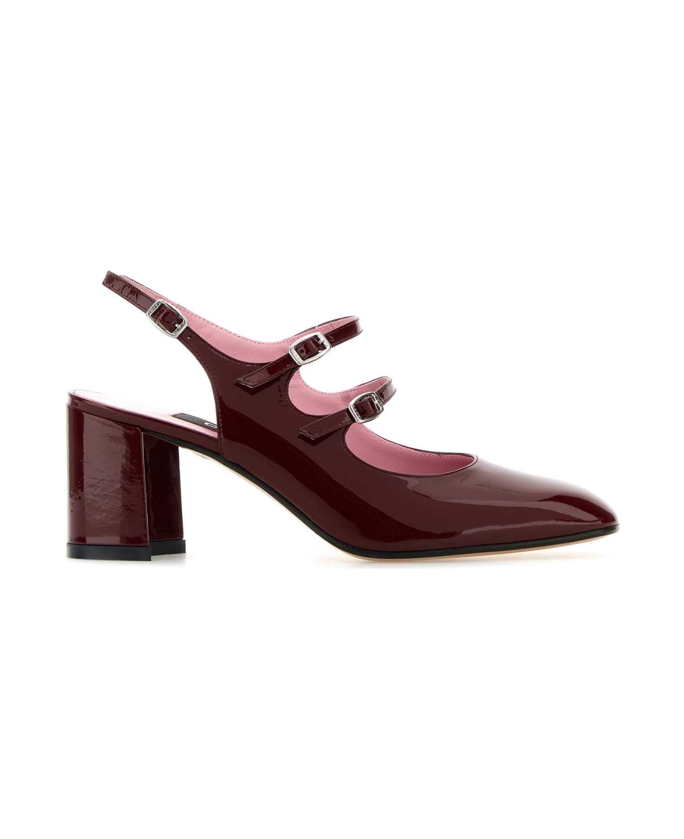Carel Burgundy Leather Banana Pumps - BURGUNDY ハイヒール