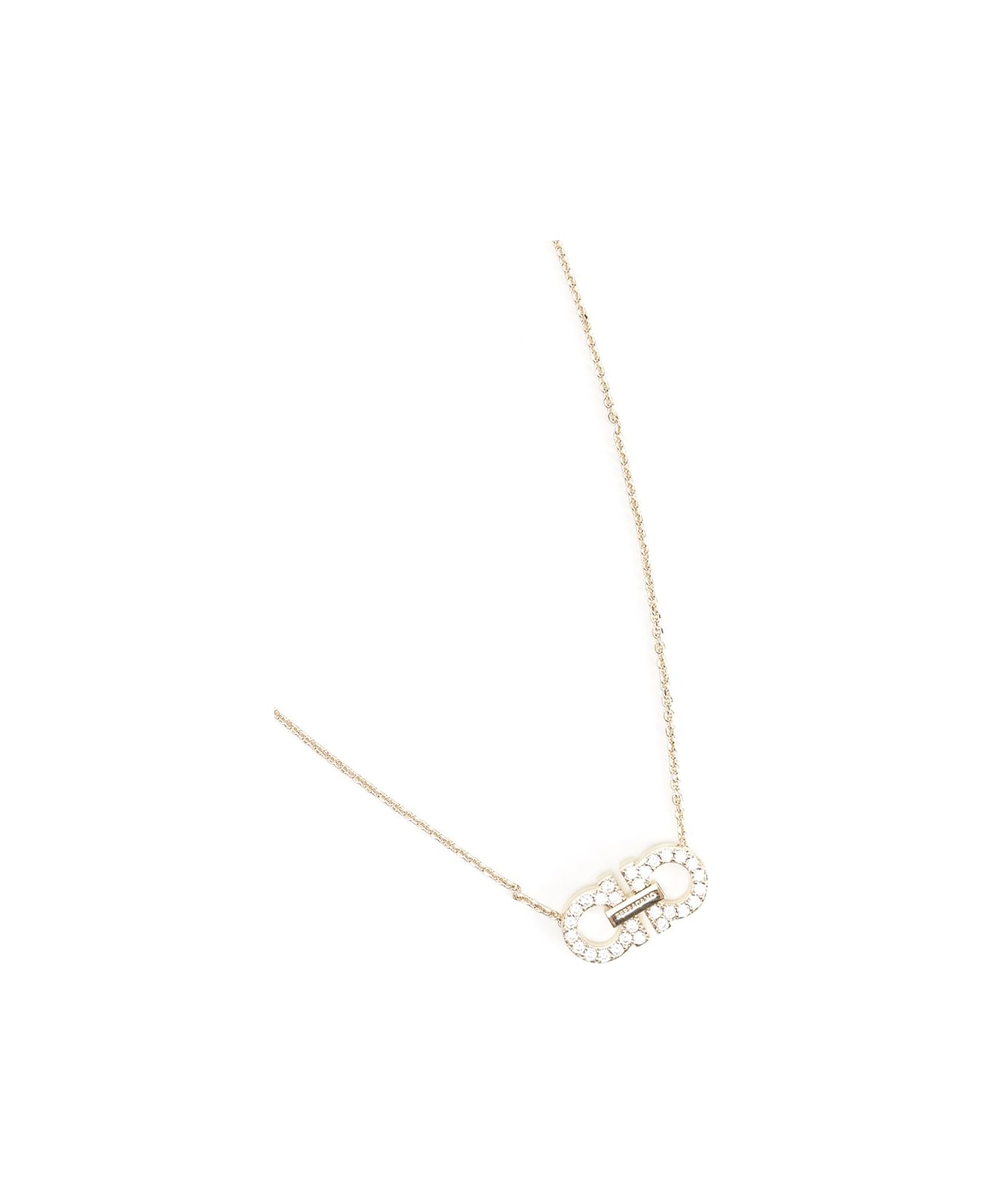 Ferragamo 
gancini
 Pendant Necklace With Crystals - Golden