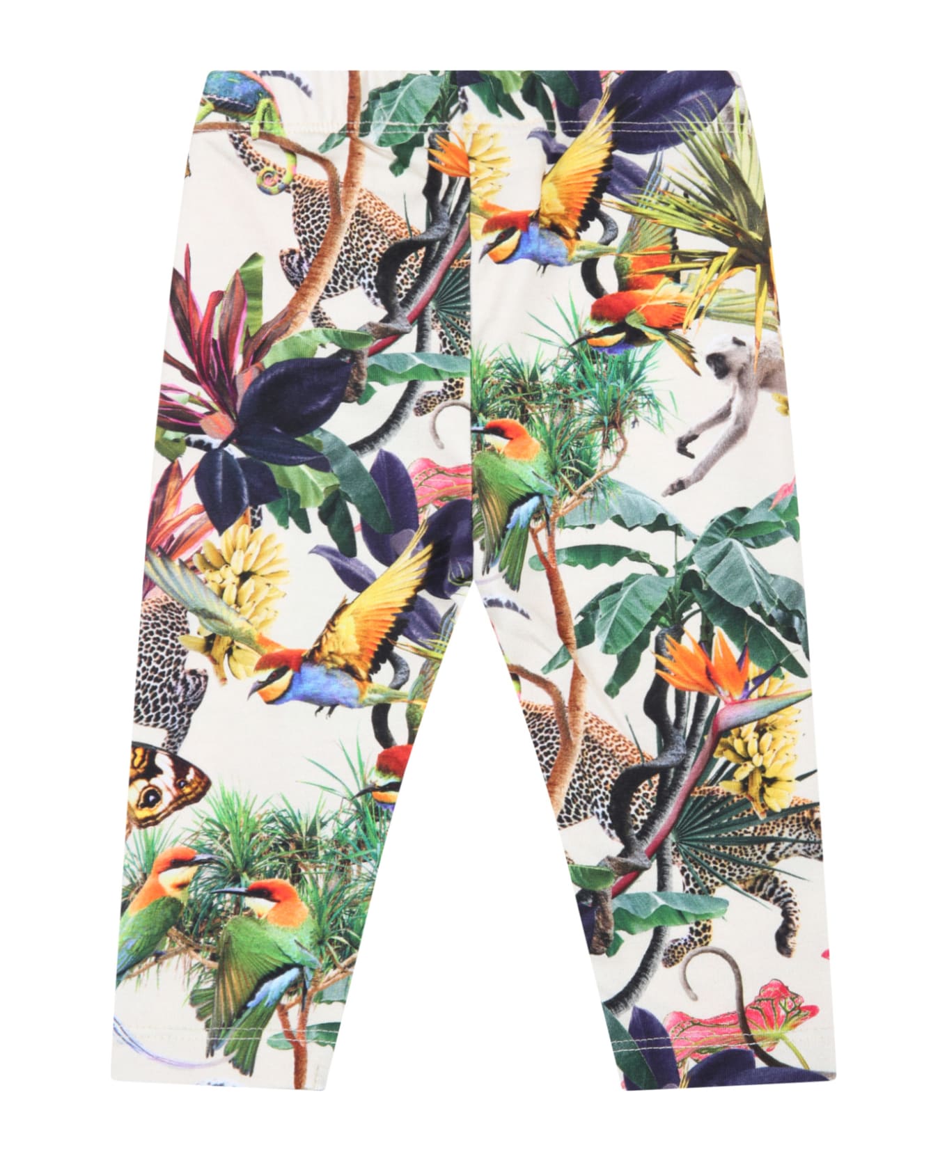 Molo Ivory Leggings For Baby Girl With Animals - Multicolor