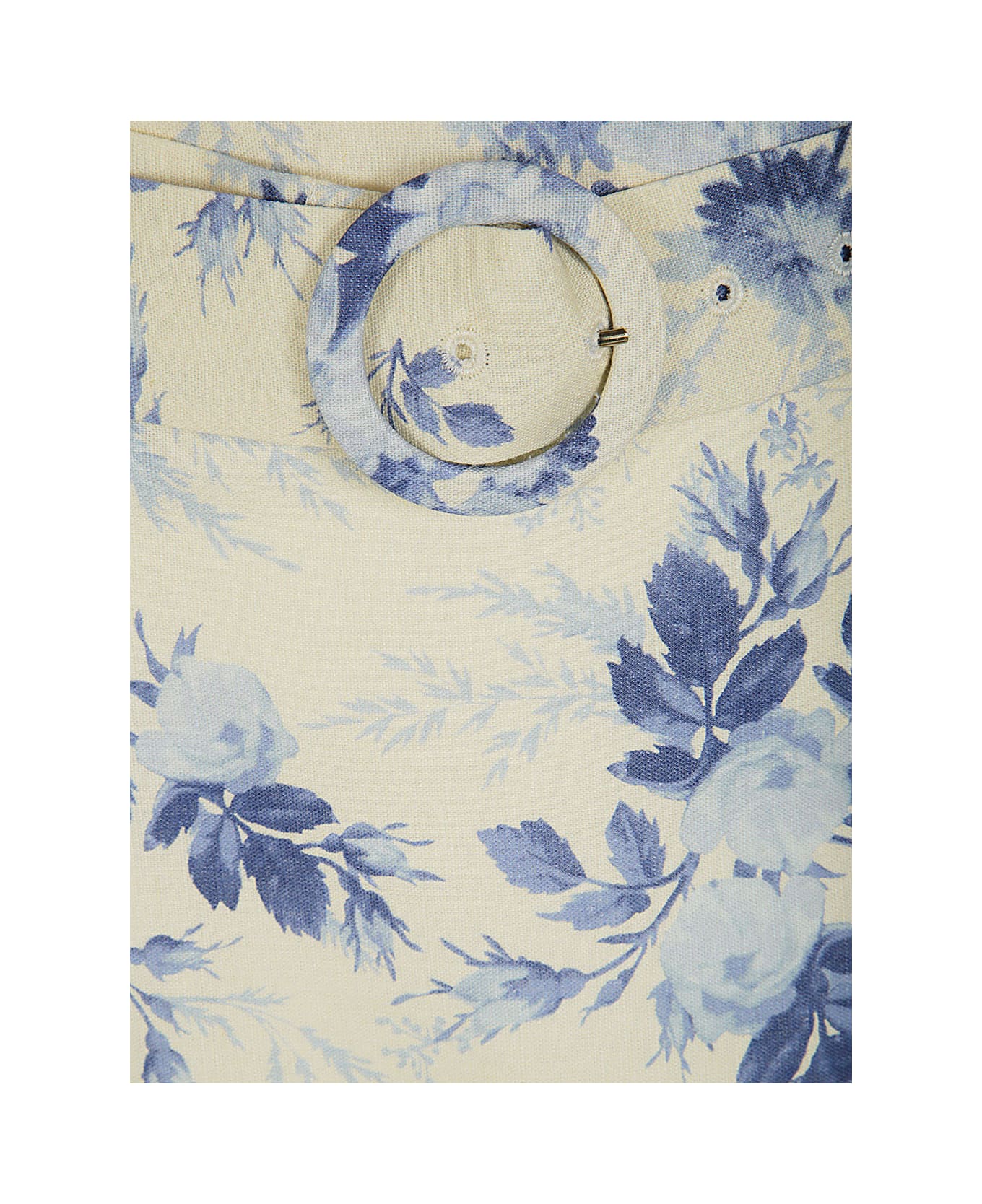 TwinSet Toile De Jouy Printed Mini Skirt - Ivory Blue Chalcedo