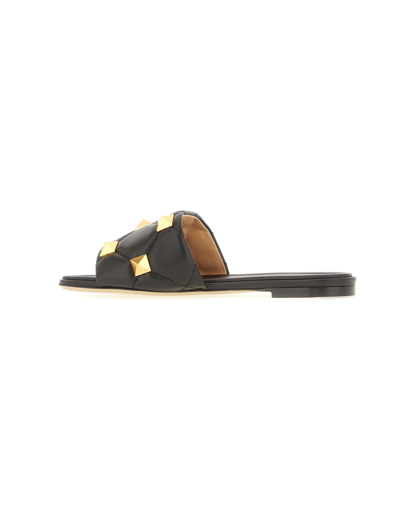 Valentino Garavani Black Nappa Leather Slippers - Nero