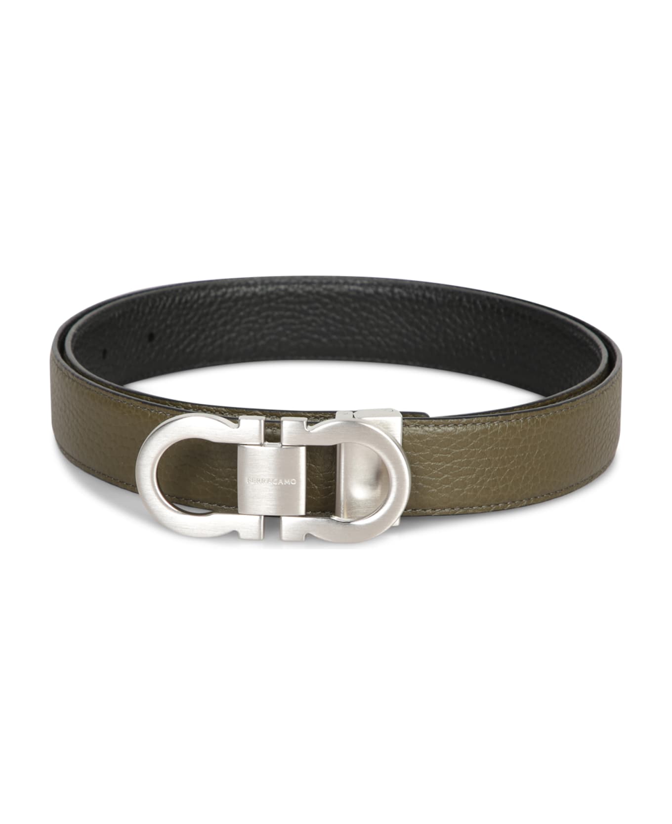 Ferragamo Double Adjust Olive Green Belt - Green