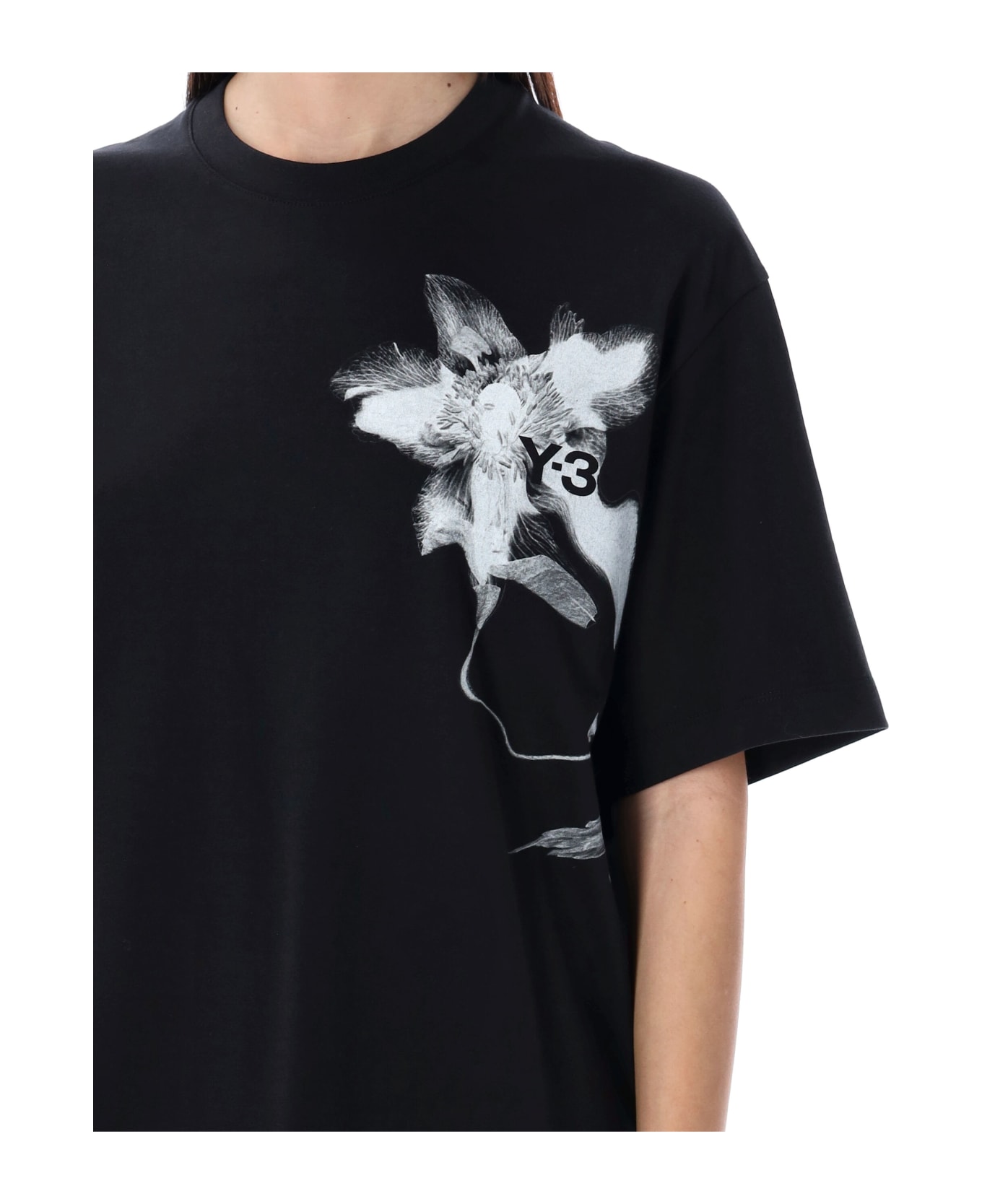 Y-3 Graphic Print T-shirt - BLACK