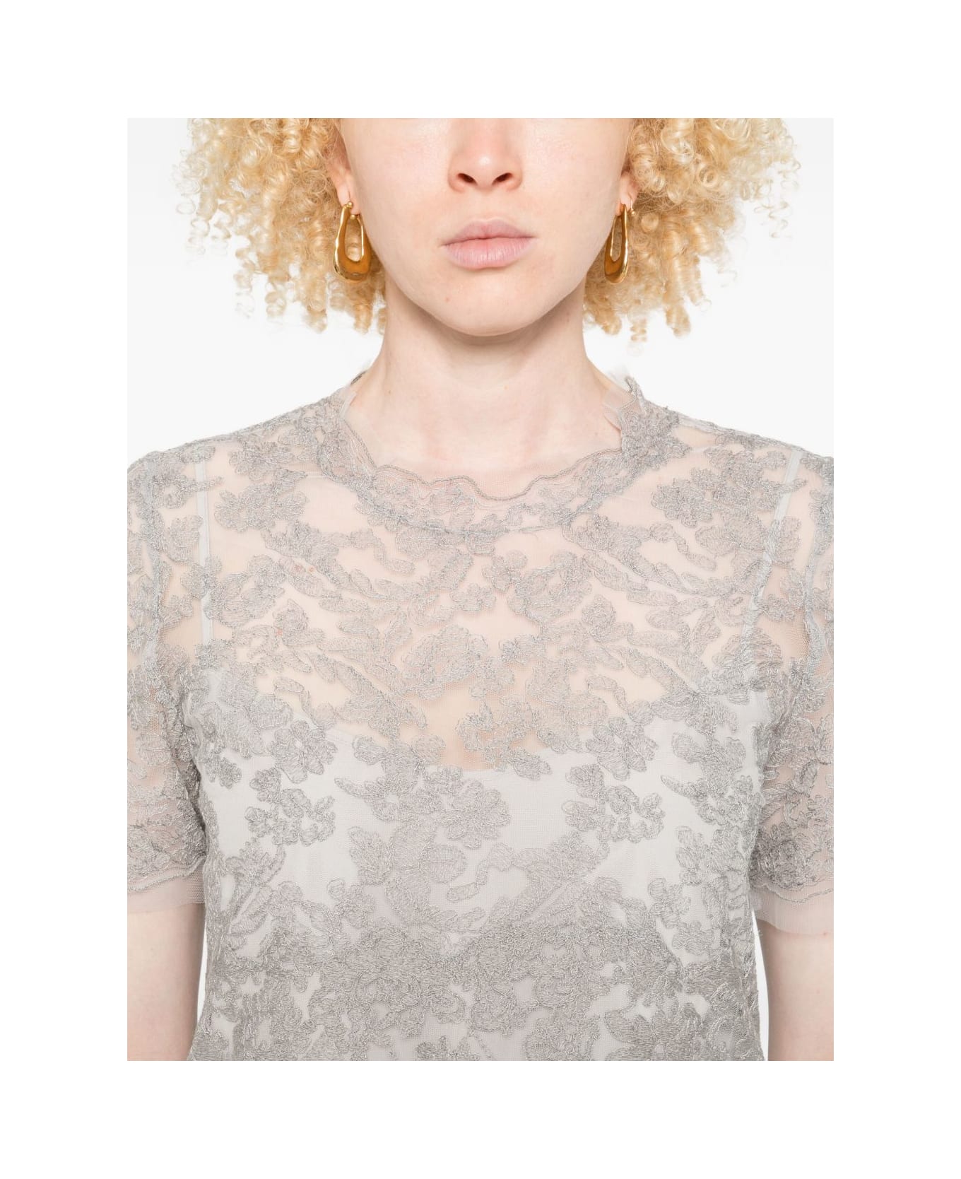 Ermanno Scervino Lace T-shirt - Clear Blue