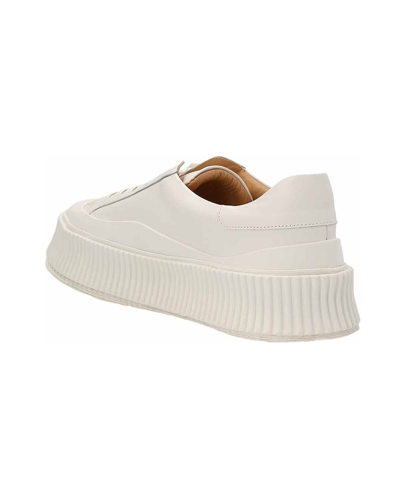 Jil Sander Maxi Sole Leather Sneakers - White