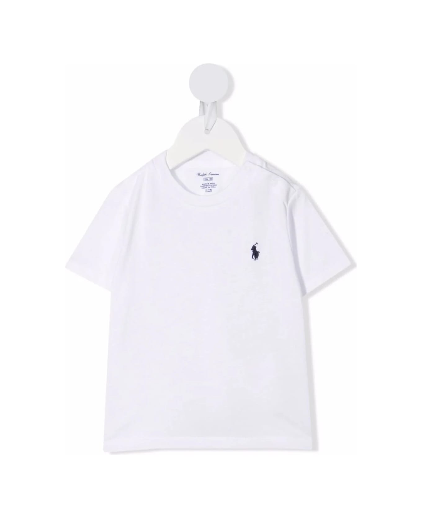 Ralph Lauren White T-shirt With Navy Blue Pony - White Tシャツ＆ポロシャツ